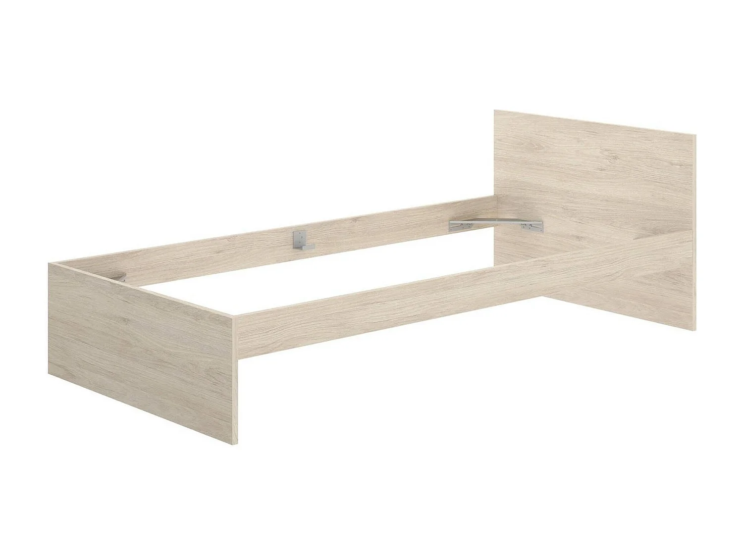 Lit simple Djaege, Sommier pour chambre, Literie par chambre, Support de matelas, 96x195 h67 cm, Chêne clair