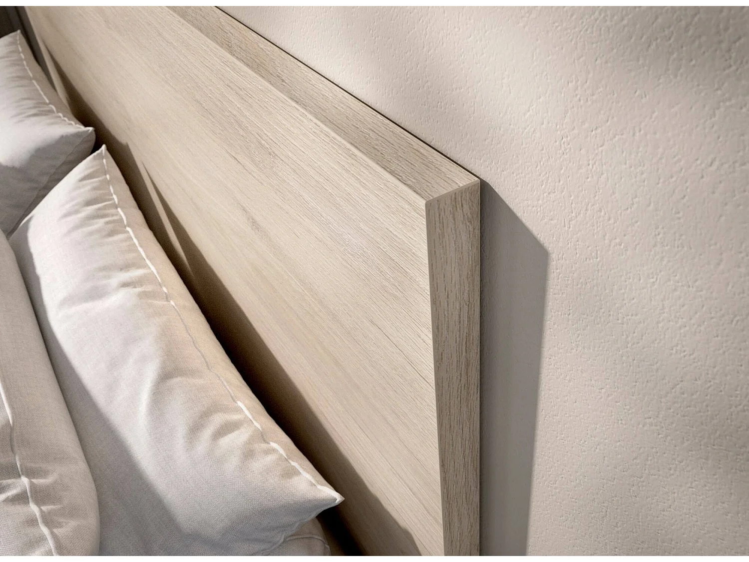 Lit double Ddavi, Sommier pour chambre, Literie par chambre, Support de matelas, 166x205 h100 cm, Chêne clair