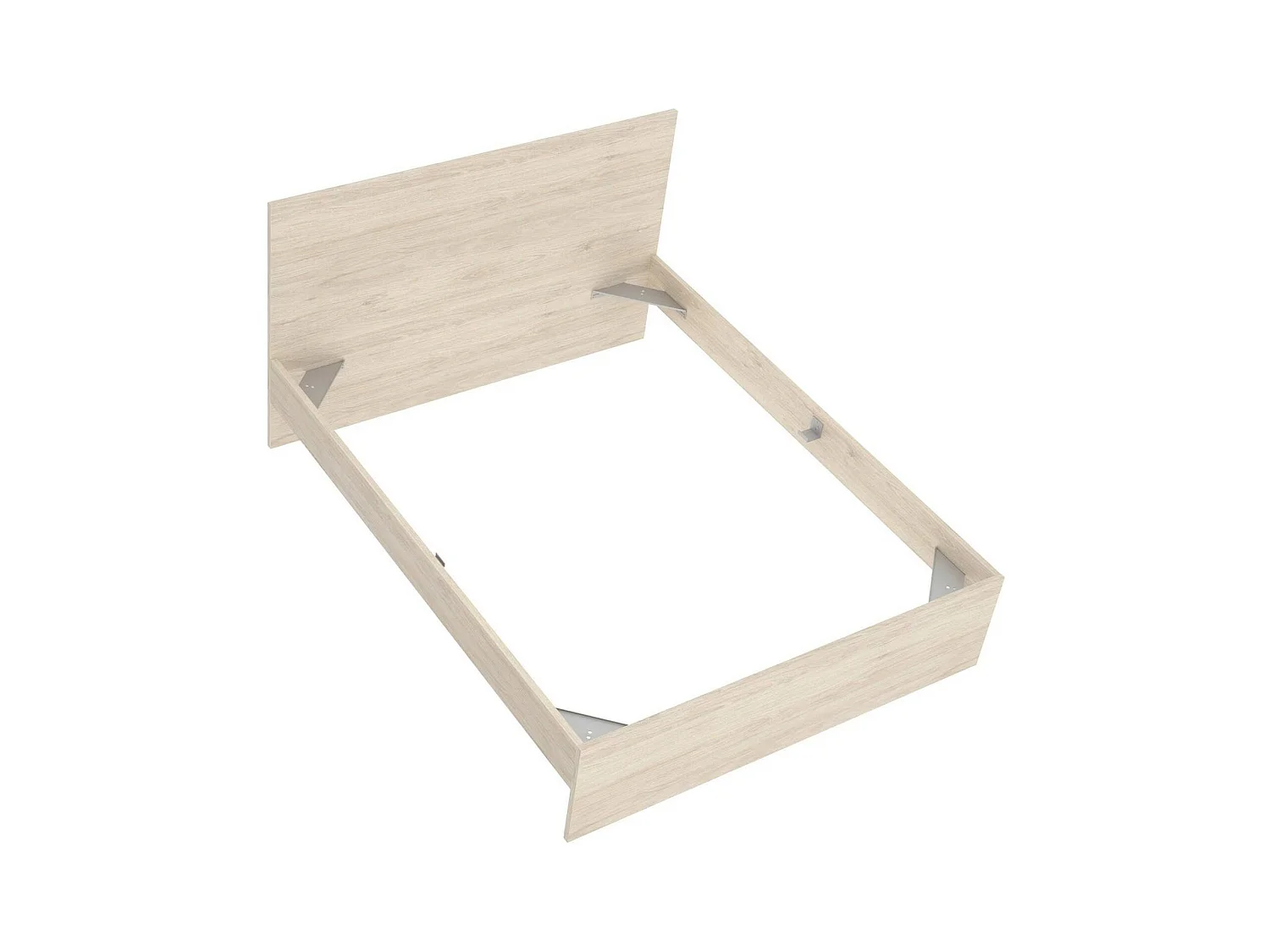 Lit double Ddavi, Sommier pour chambre, Literie par chambre, Support de matelas, 166x205 h100 cm, Chêne clair