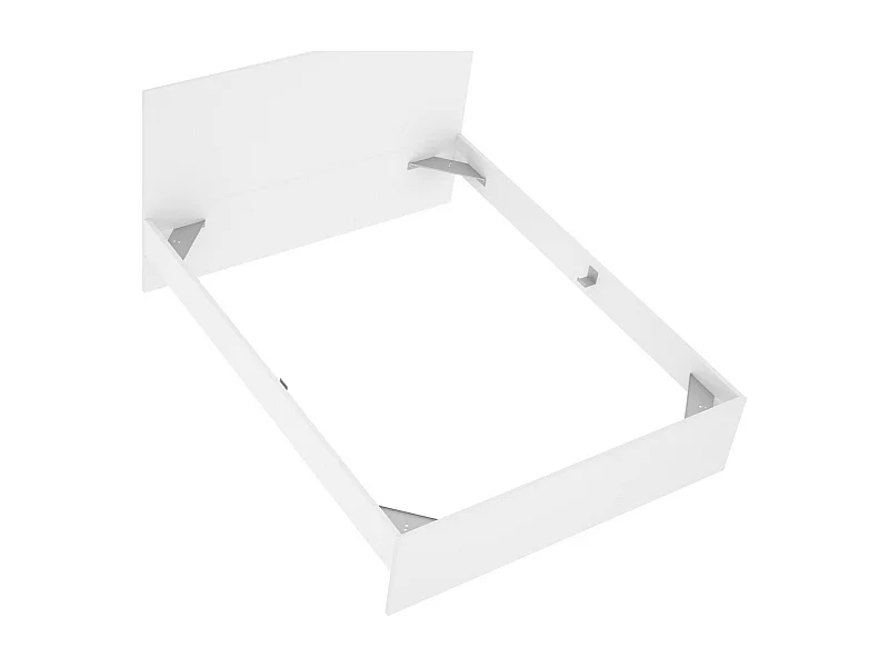 Cama doble Dhu, Sommier para dormitorio, Estructura de cama por habitación, Estructura del sostenedor del colchón, 146x195 h100 cm, Blanco