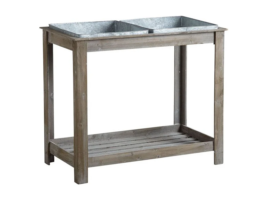 Potager surélevé en bois et métal (Lot de 2)