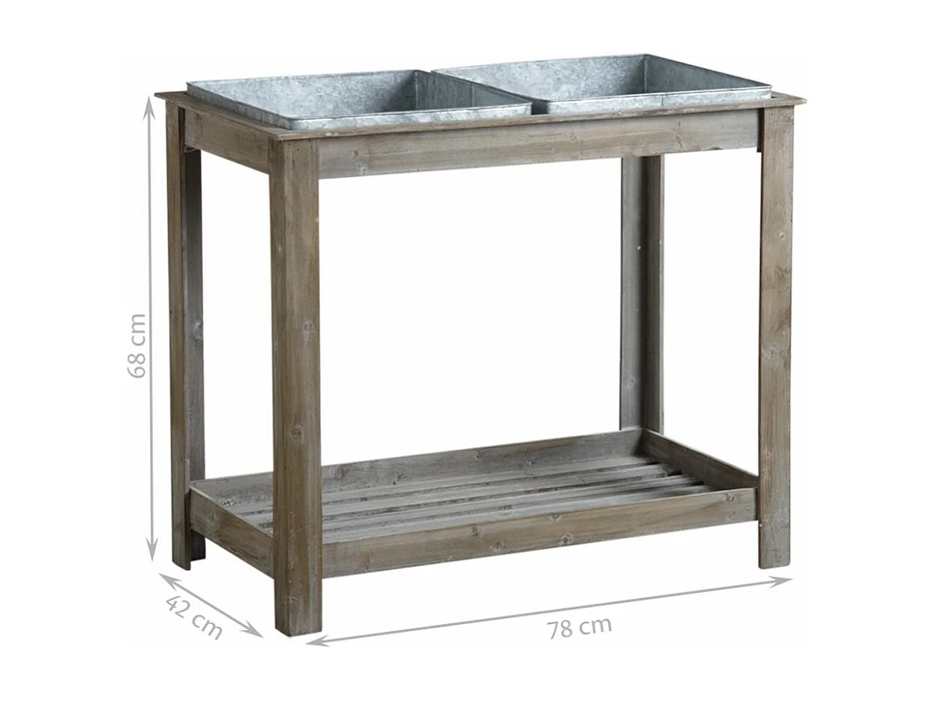 Potager surélevé en bois et métal (Lot de 2)