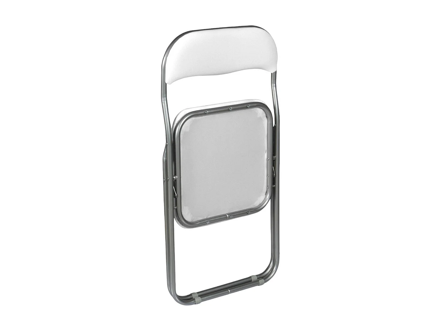 Set van 4 Dgraf klapstoelen, Ruimtebesparende fauteuil, Gaststoel, Vergaderstoel in eco-leer, 43x47h80 cm, Wit