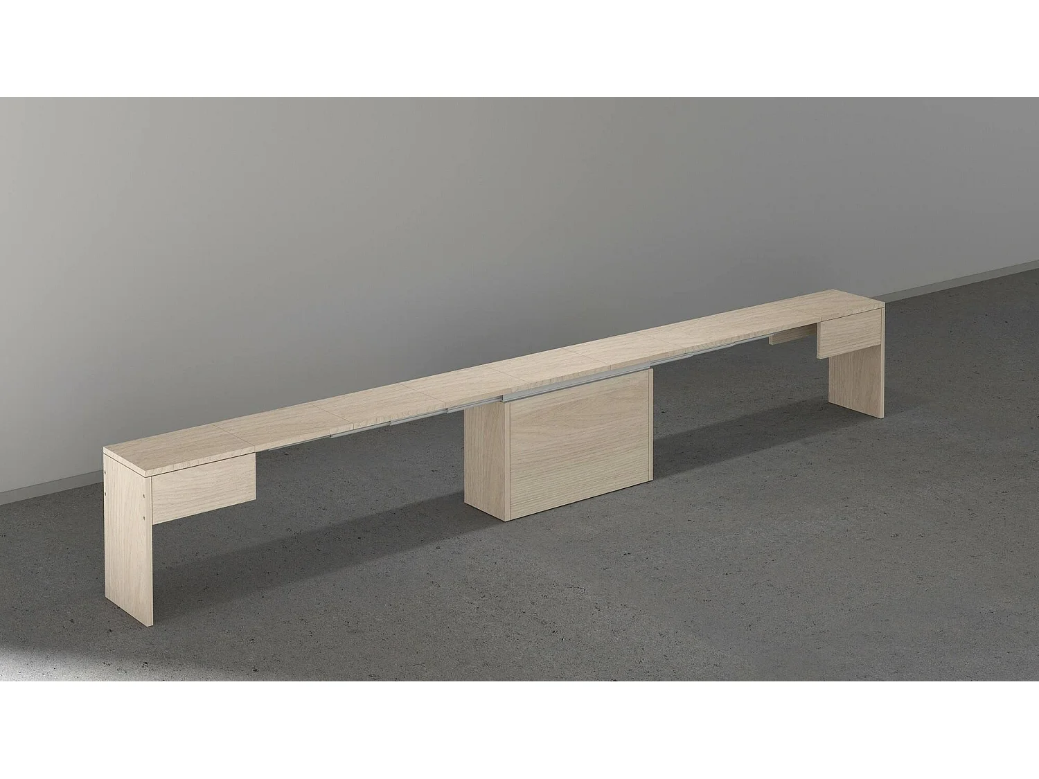 Banc Dollocol, Siège pour table à manger, Banc simple extensible, 290x25h45 cm, Olmo