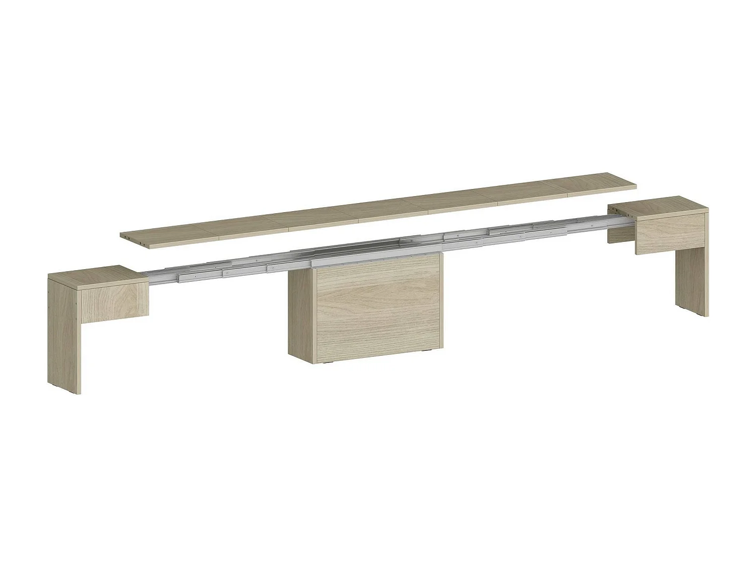 Banc Dollocol, Siège pour table à manger, Banc simple extensible, 290x25h45 cm, Olmo