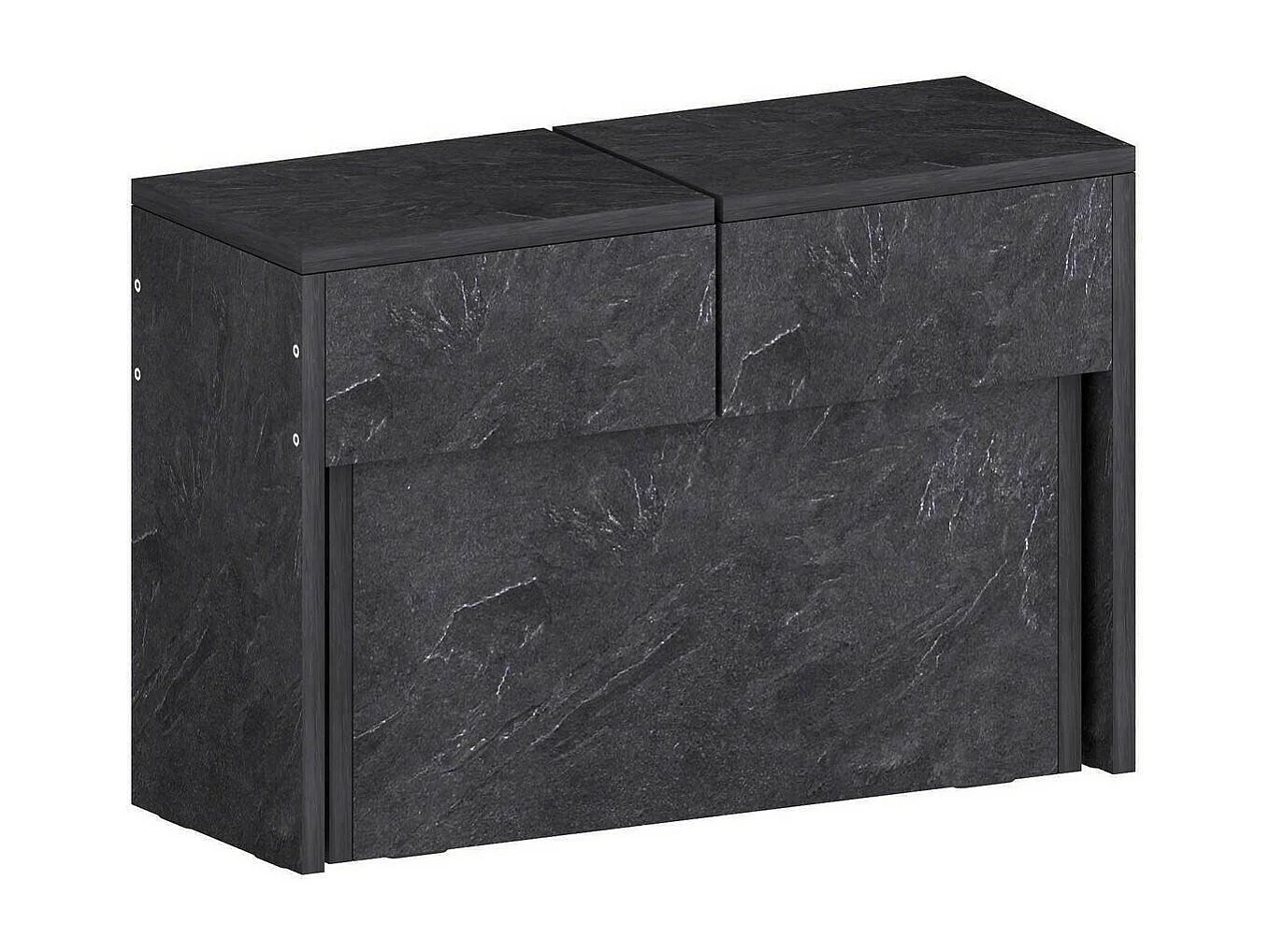 Banc Dollocol, Siège pour table à manger, Banc simple extensible, 290x25h45 cm, Ardoise