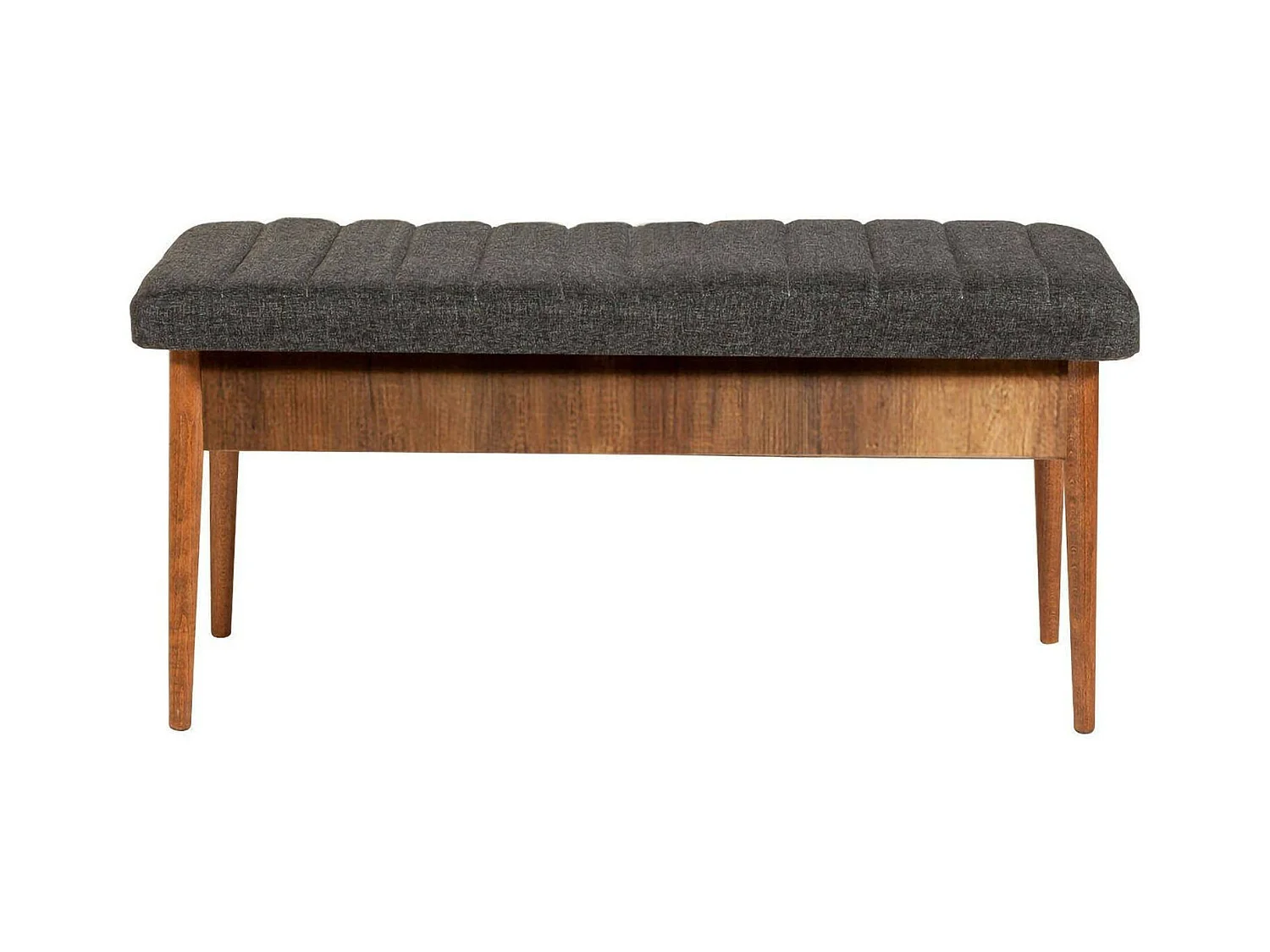 Banc Dpalestr, Banc polyvalent, Sièges pour les invités, Coffre multifonctionnel, 110x40h48 cm, Noyer et Anthracite