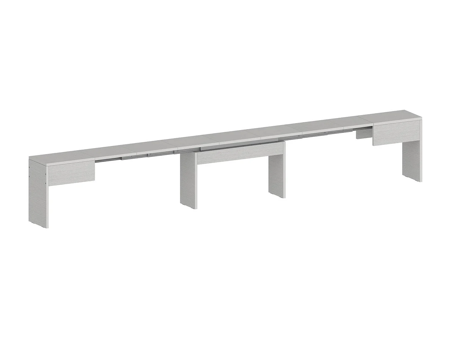 Banc Dcolasuon, Lot de 2 Sièges pour table à manger, Bancs extensibles, 290x25h45 cm, Blanc