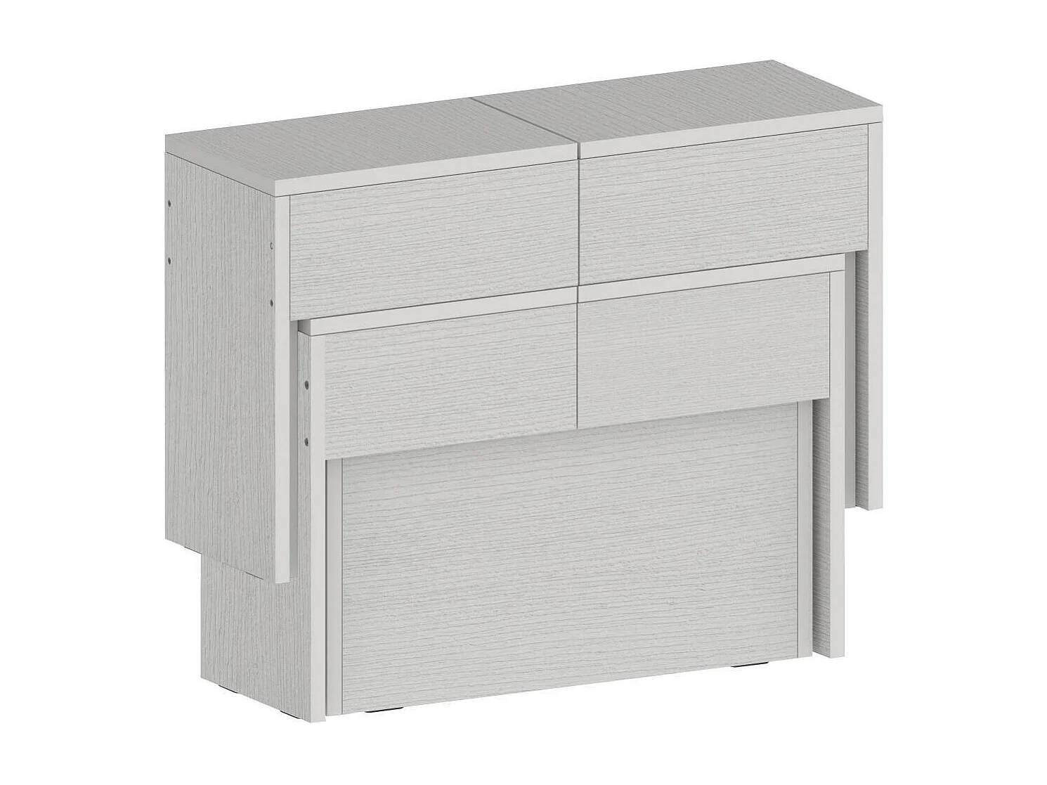 Dcolasuon bank, Set van 2 stoelen voor eettafel, Uitschuifbare banken, 290x25h45 cm, Wit