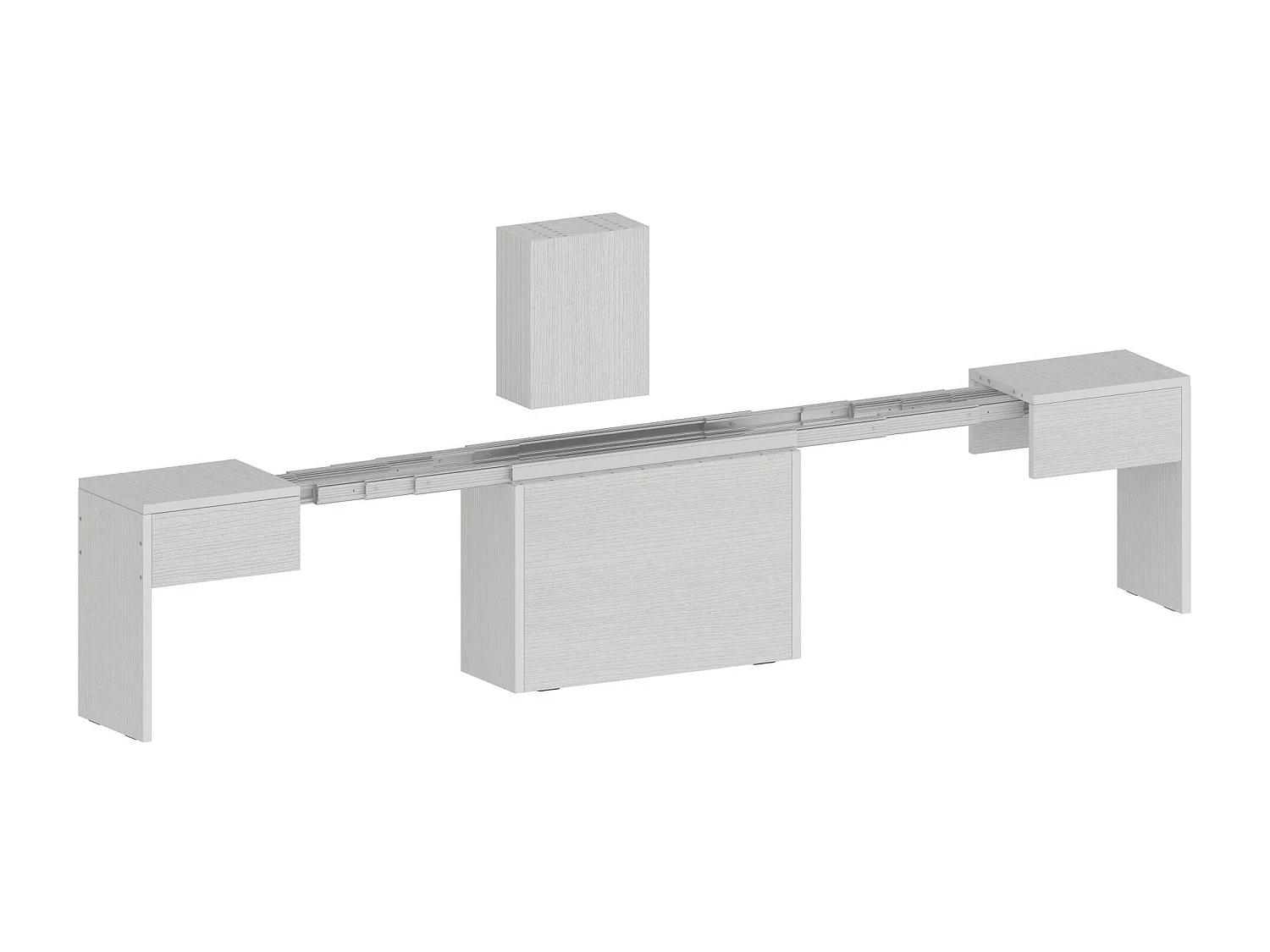 Banc Dcolasuon, Lot de 2 Sièges pour table à manger, Bancs extensibles, 290x25h45 cm, Blanc