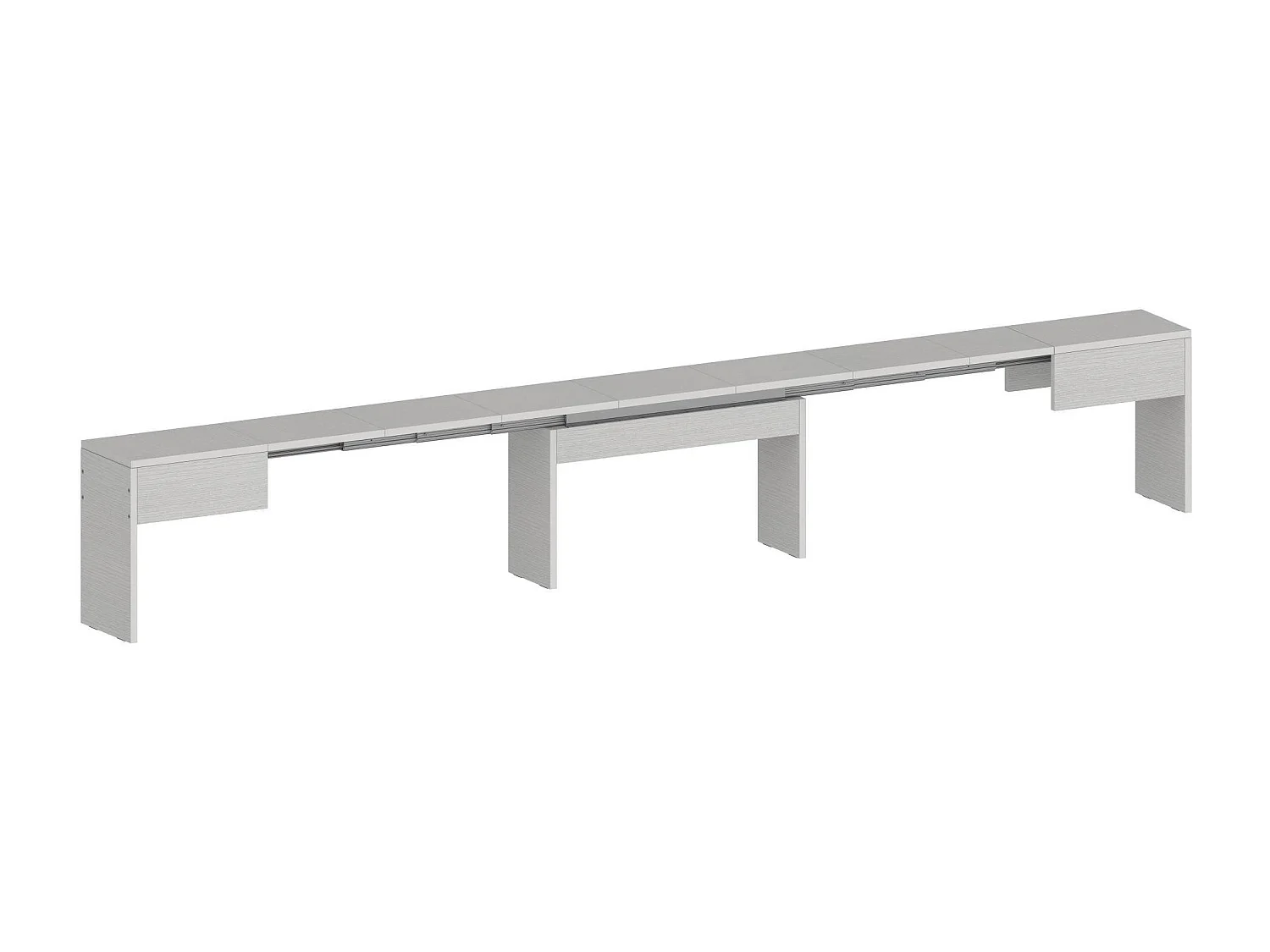 Banc Dcolasuon, Lot de 2 Sièges pour table à manger, Bancs extensibles, 290x25h45 cm, Blanc