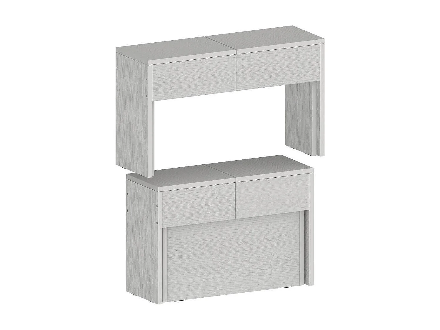 Dcolasuon bank, Set van 2 stoelen voor eettafel, Uitschuifbare banken, 290x25h45 cm, Wit