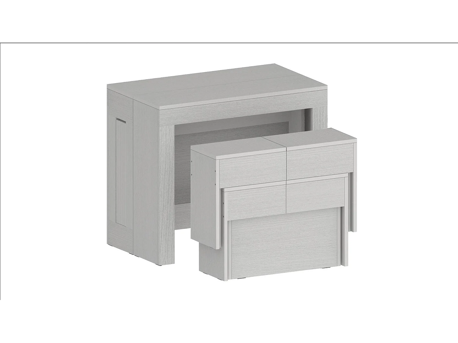 Dcolasuon bank, Set van 2 stoelen voor eettafel, Uitschuifbare banken, 290x25h45 cm, Wit