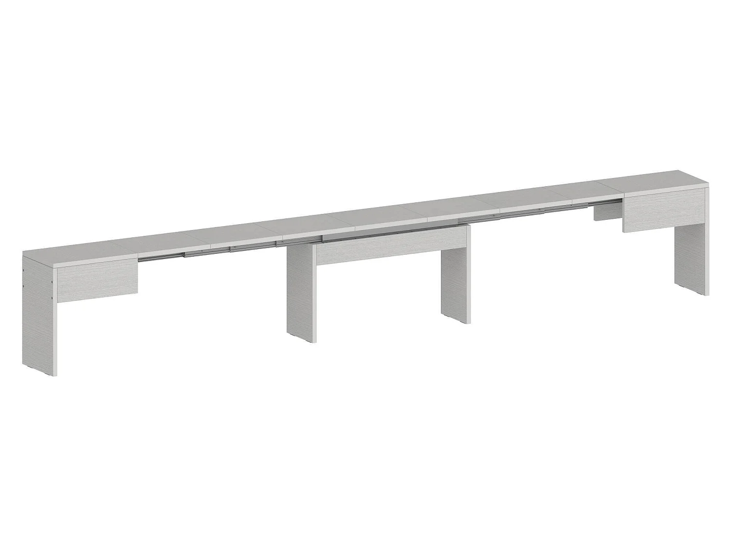 Banc Dcolasuon, Lot de 2 Sièges pour table à manger, Bancs extensibles, 290x25h45 cm, Blanc