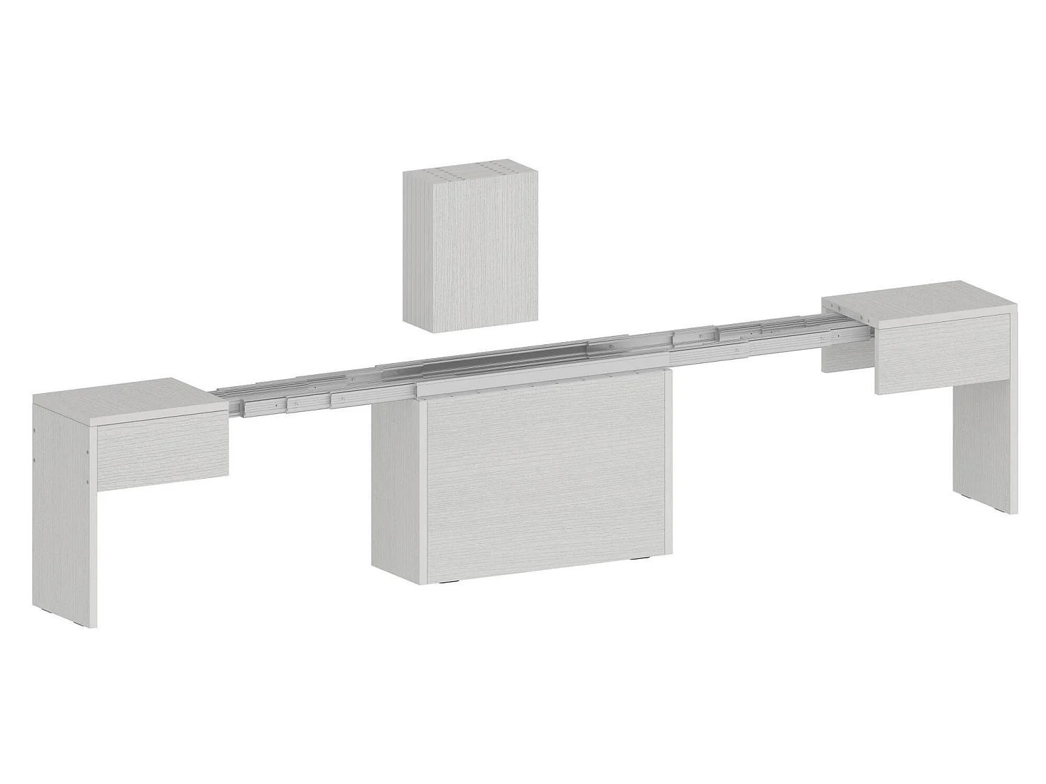 Banc Dcolasuon, Lot de 2 Sièges pour table à manger, Bancs extensibles, 290x25h45 cm, Blanc
