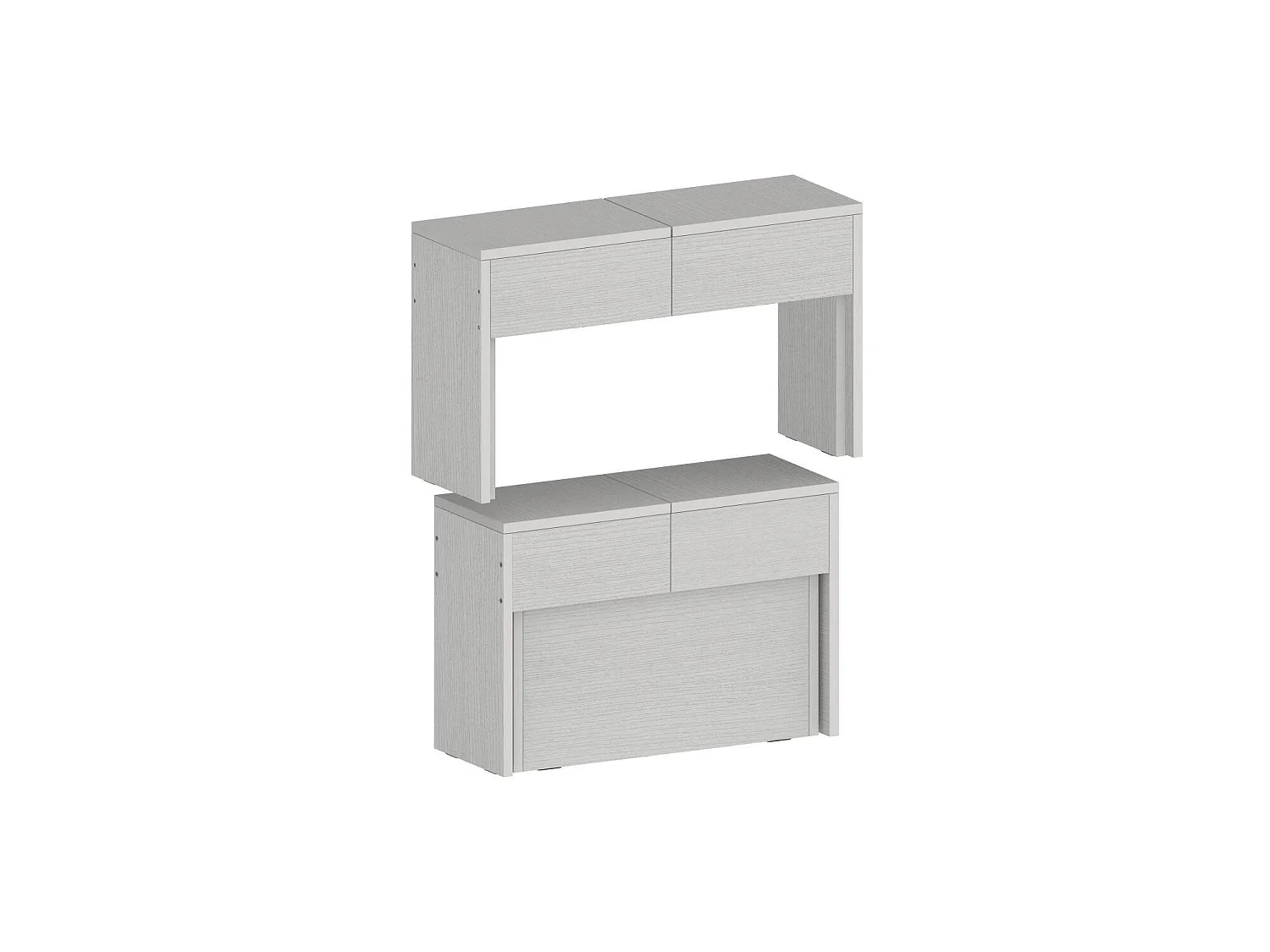 Banc Dcolasuon, Lot de 2 Sièges pour table à manger, Bancs extensibles, 290x25h45 cm, Blanc