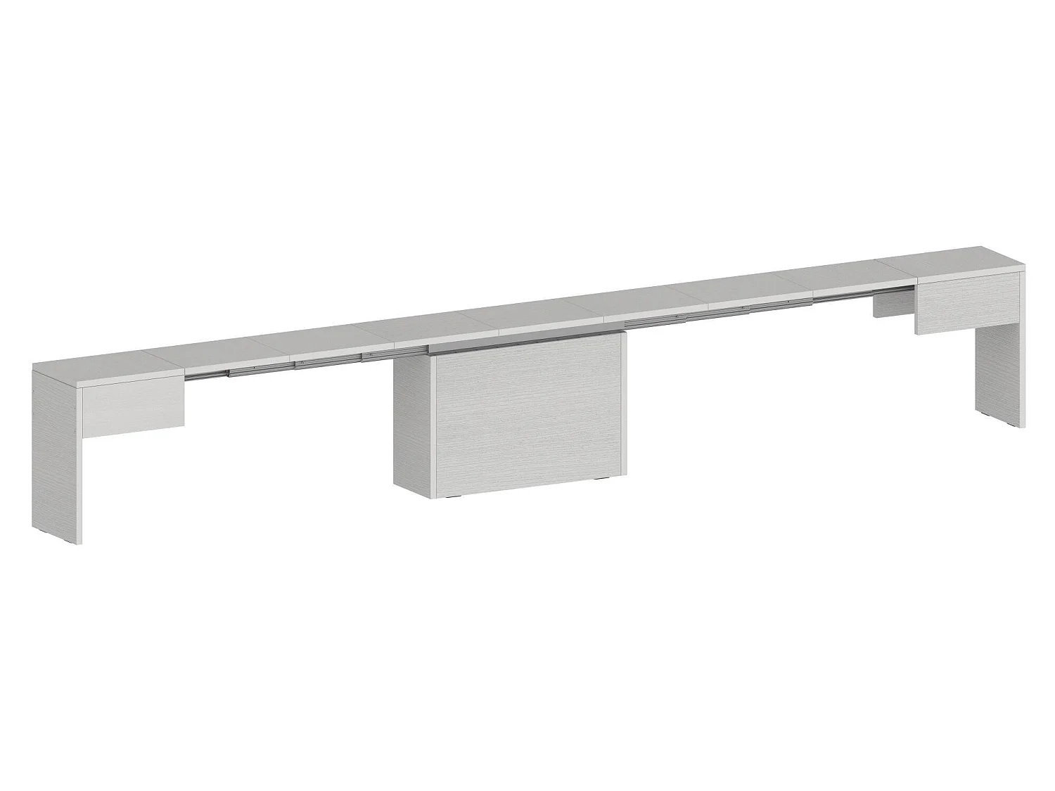 Banc Dcolasuon, Lot de 2 Sièges pour table à manger, Bancs extensibles, 290x25h45 cm, Blanc