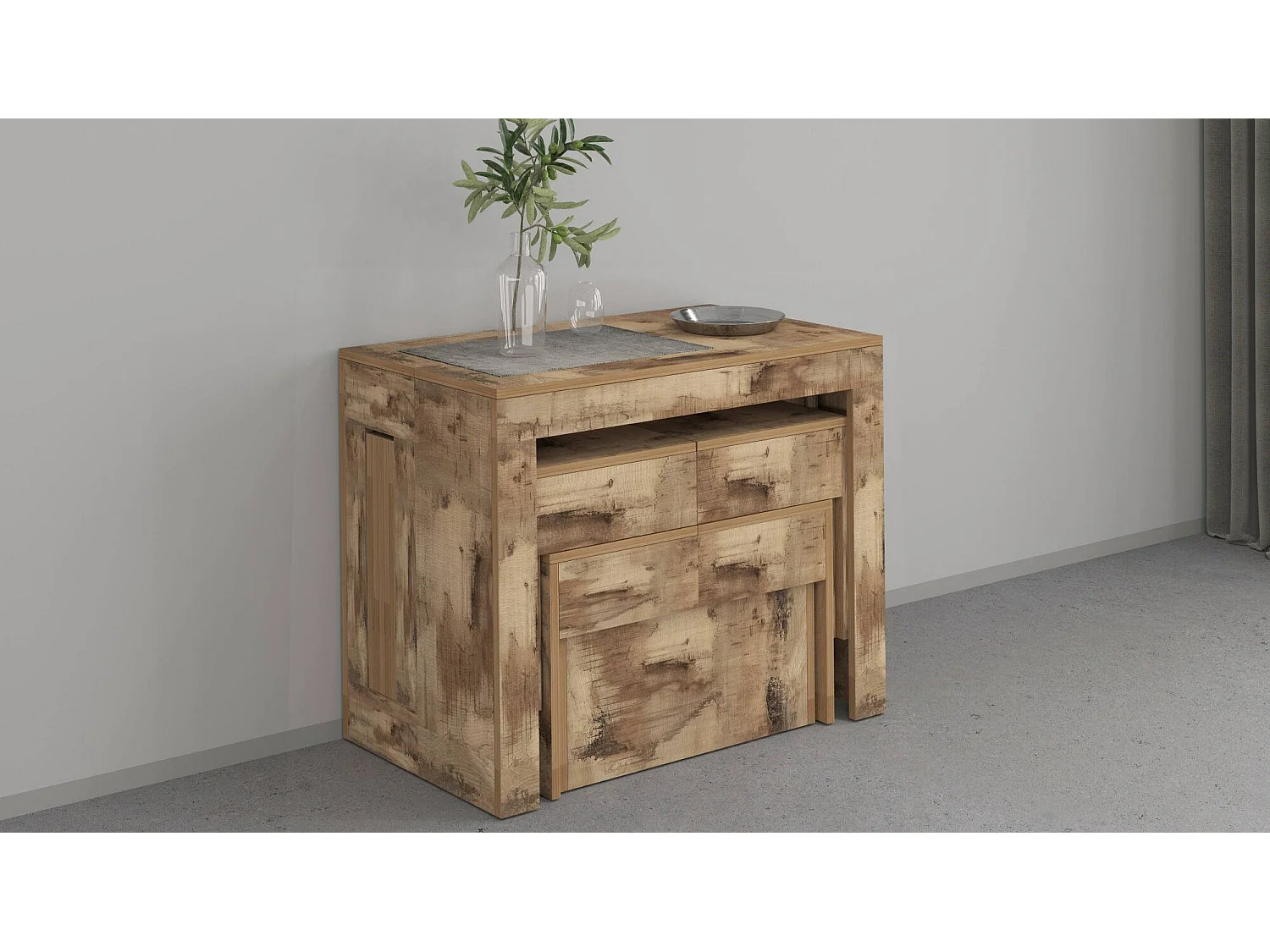 Dcolasuon bank, Set van 2 stoelen voor eettafel, Uitschuifbare banken, 290x25h45 cm, Esdoorn