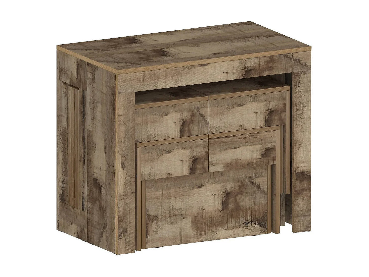 Dcolasuon bank, Set van 2 stoelen voor eettafel, Uitschuifbare banken, 290x25h45 cm, Esdoorn