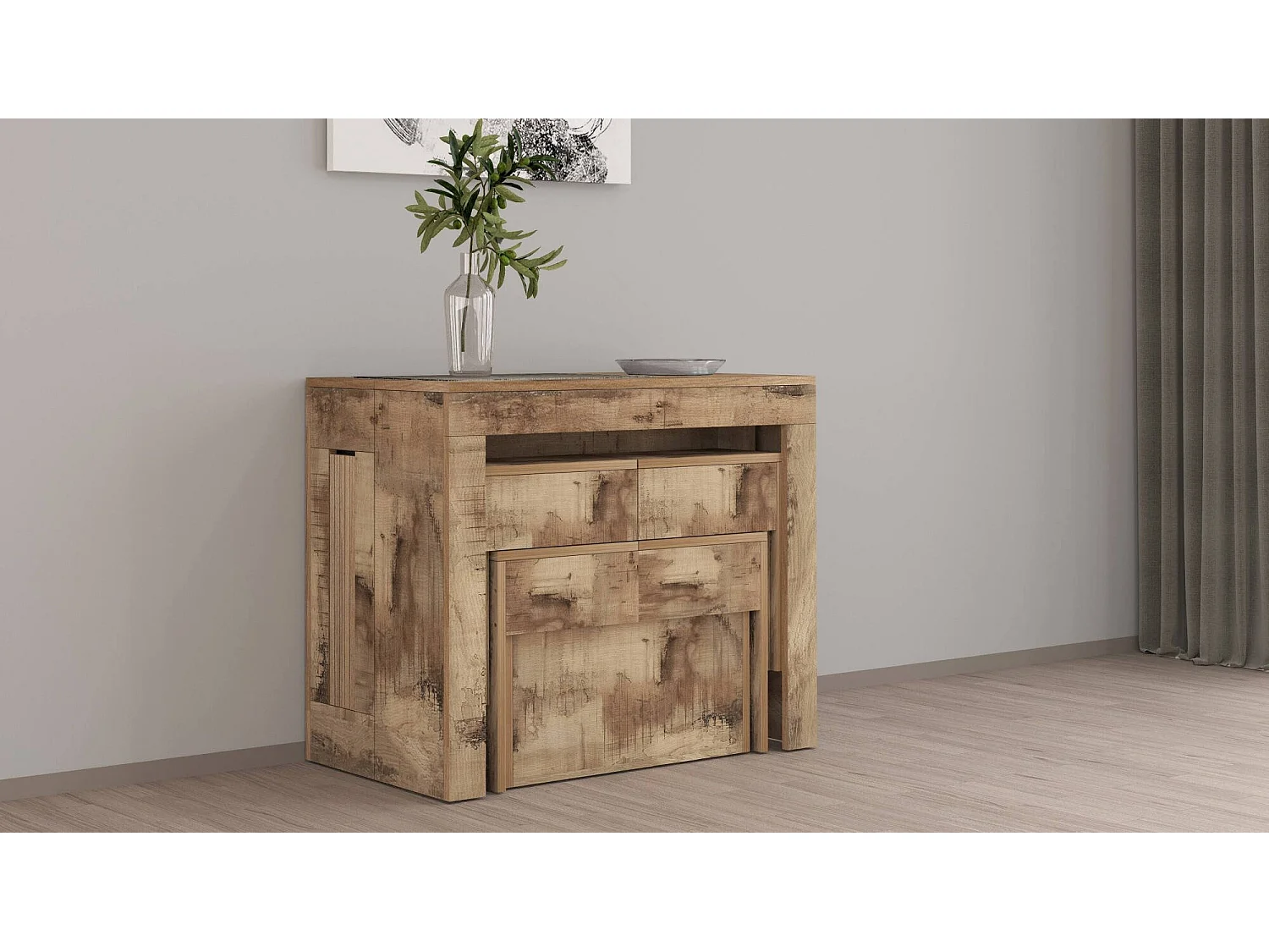 Banco Dcolasuon, Conjunto de 2 lugares para mesa de jantar, Bancos extensíveis, 290x25h45 cm, Bordo