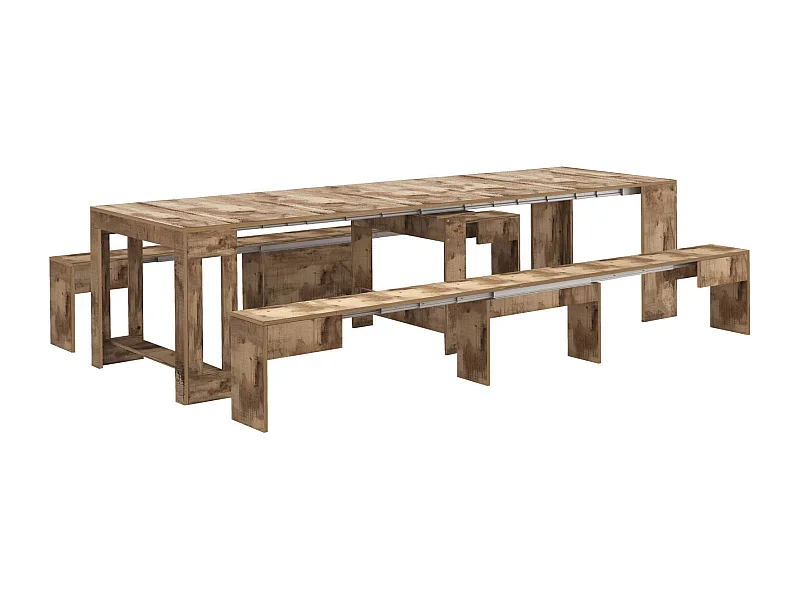 Banco Dcolasuon, Juego de 2 Asientos para mesa de comedor, Bancos extensibles, 290x25h45 cm, Arce