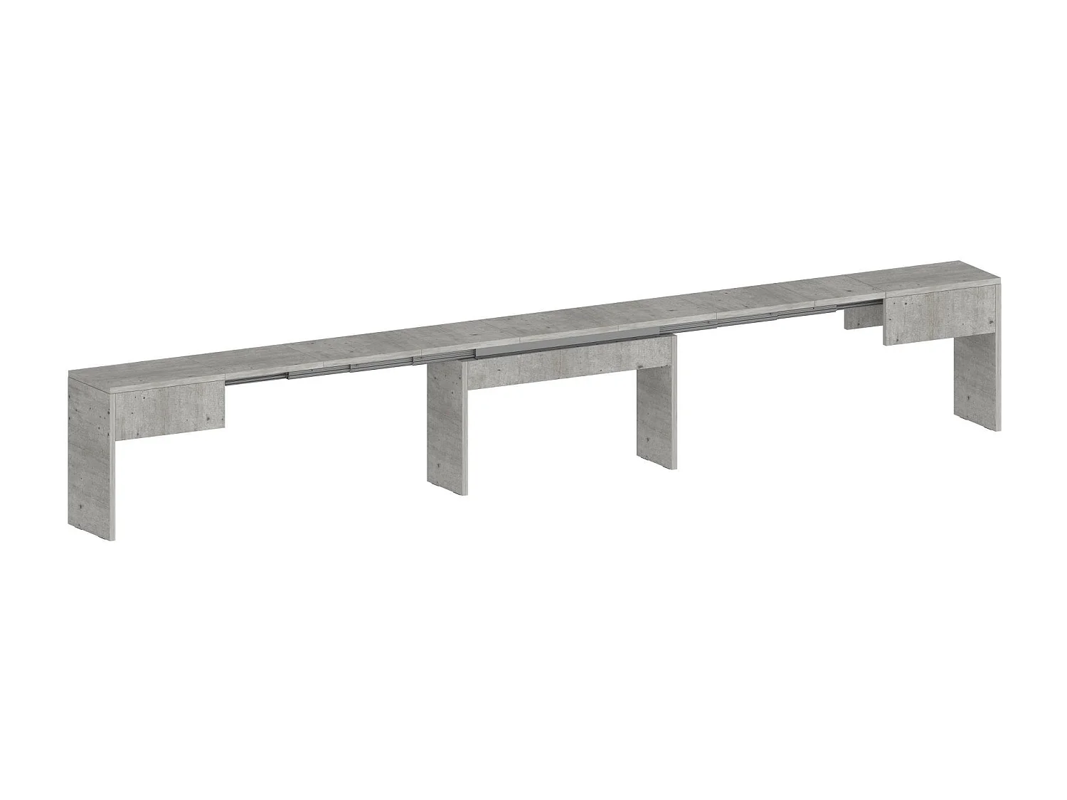 Banc Dcolasuon, Lot de 2 Sièges pour table à manger, Bancs extensibles, 290x25h45 cm, Ciment