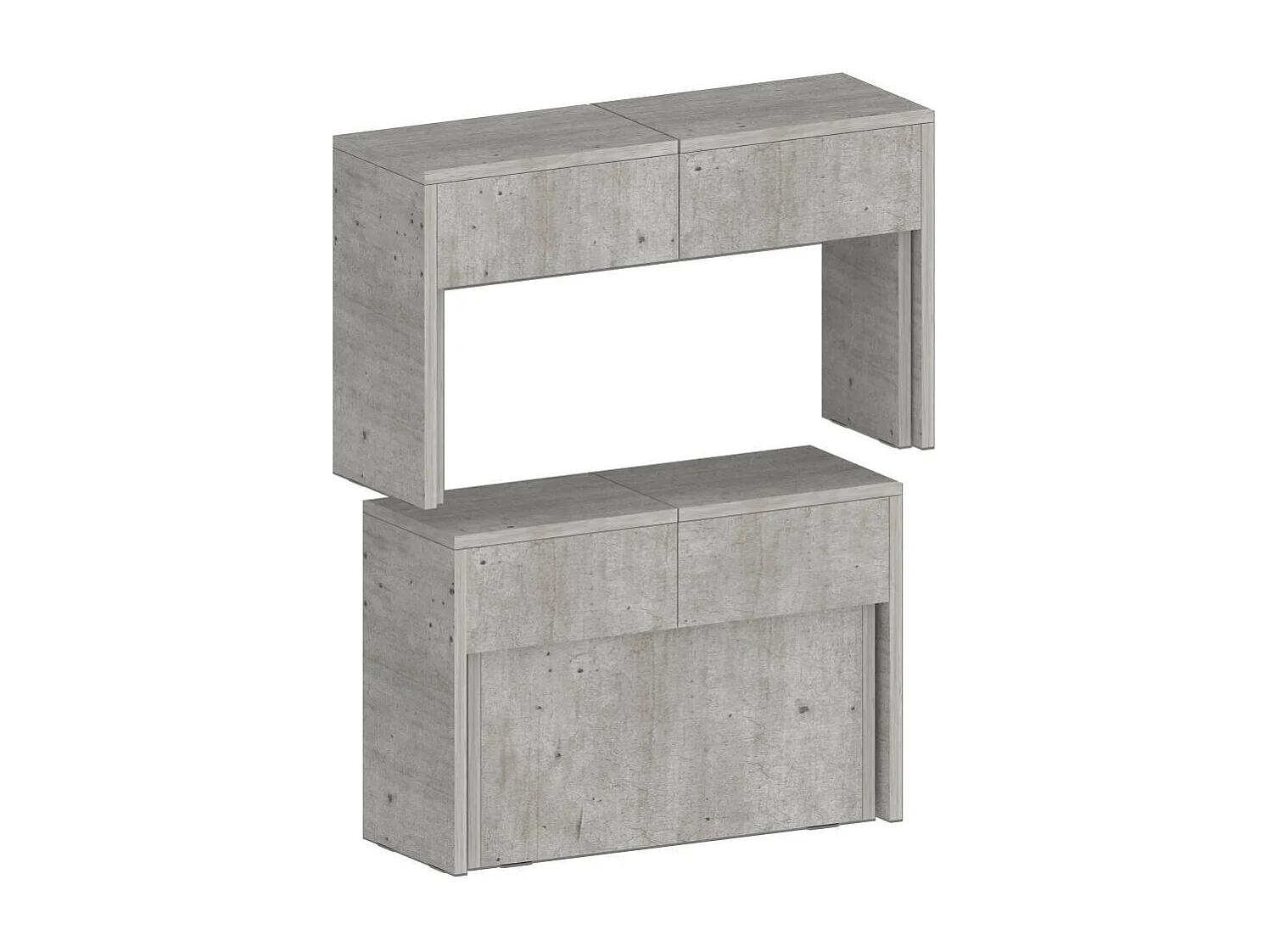 Banc Dcolasuon, Lot de 2 Sièges pour table à manger, Bancs extensibles, 290x25h45 cm, Ciment