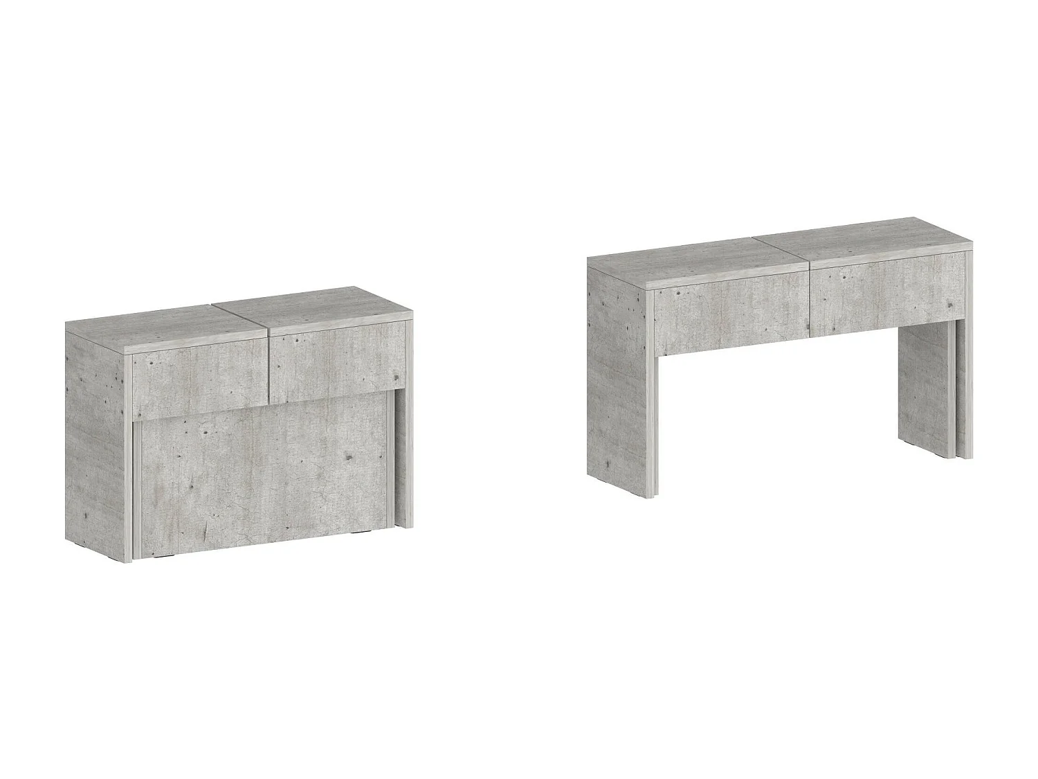 Banc Dcolasuon, Lot de 2 Sièges pour table à manger, Bancs extensibles, 290x25h45 cm, Ciment