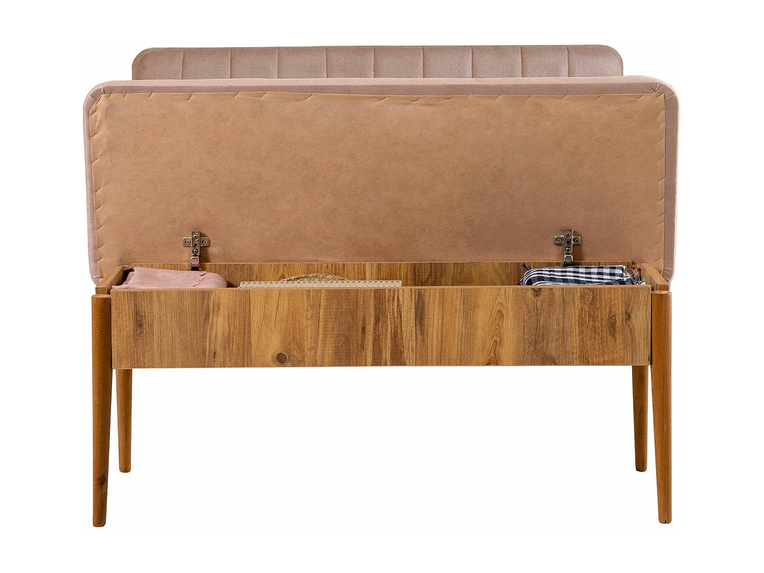 Djansru Bank, Multifunctionele bank, Gastenzitplaats, Multifunctionele ladekast, 110x46 h85 cm, Eiken en Cement