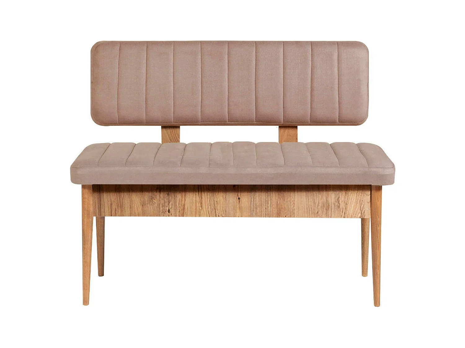 Banc Djansru, Banc polyvalent, Sièges pour les invités, Coffre multifonctionnel, 110x46 h85 cm, Chêne et ciment