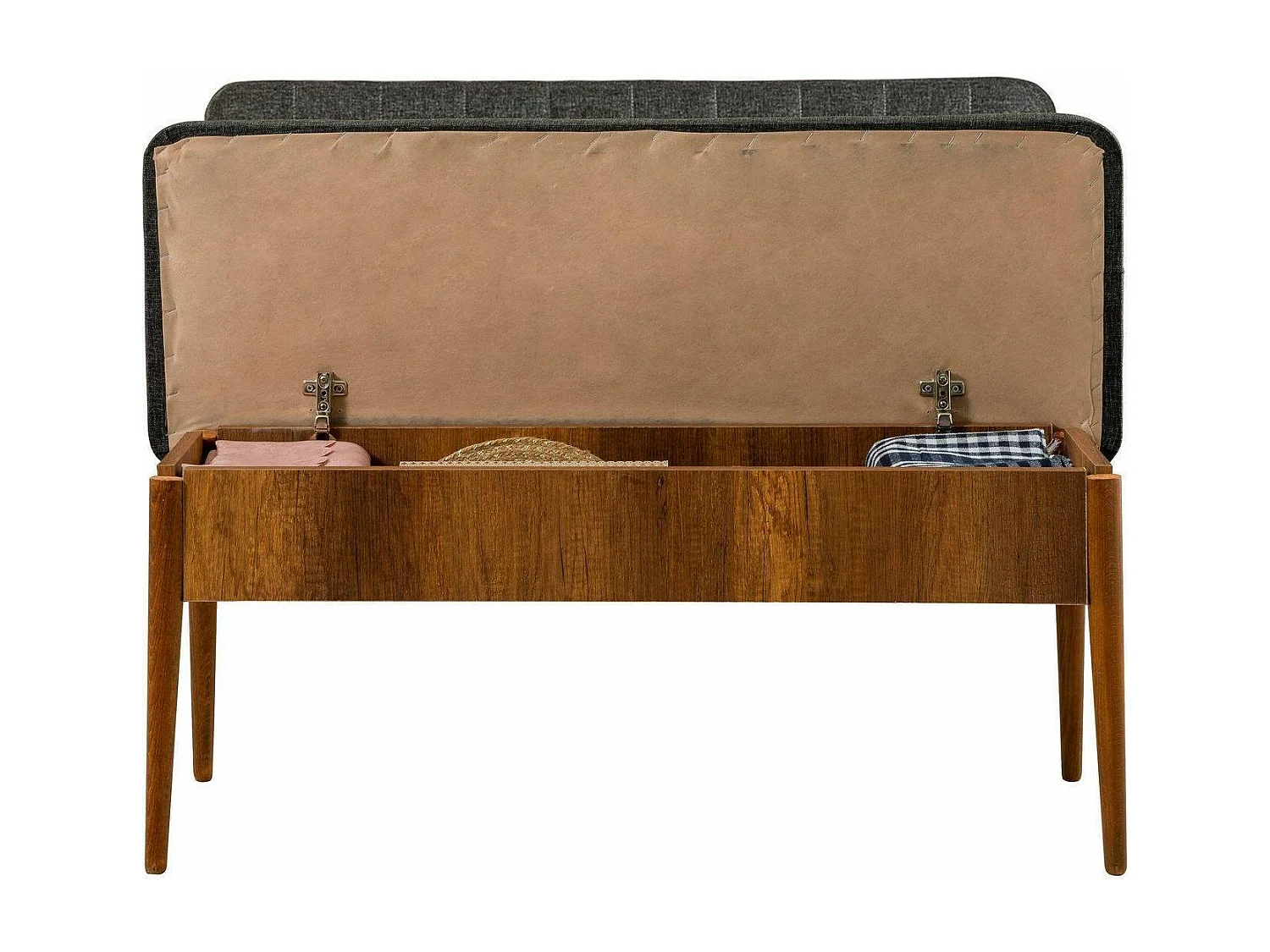 Dpalestr bank, Multifunctionele bank, Gastenzitplaats, Multifunctionele ladekast, 110x40h85 cm, Walnoot en Antraciet