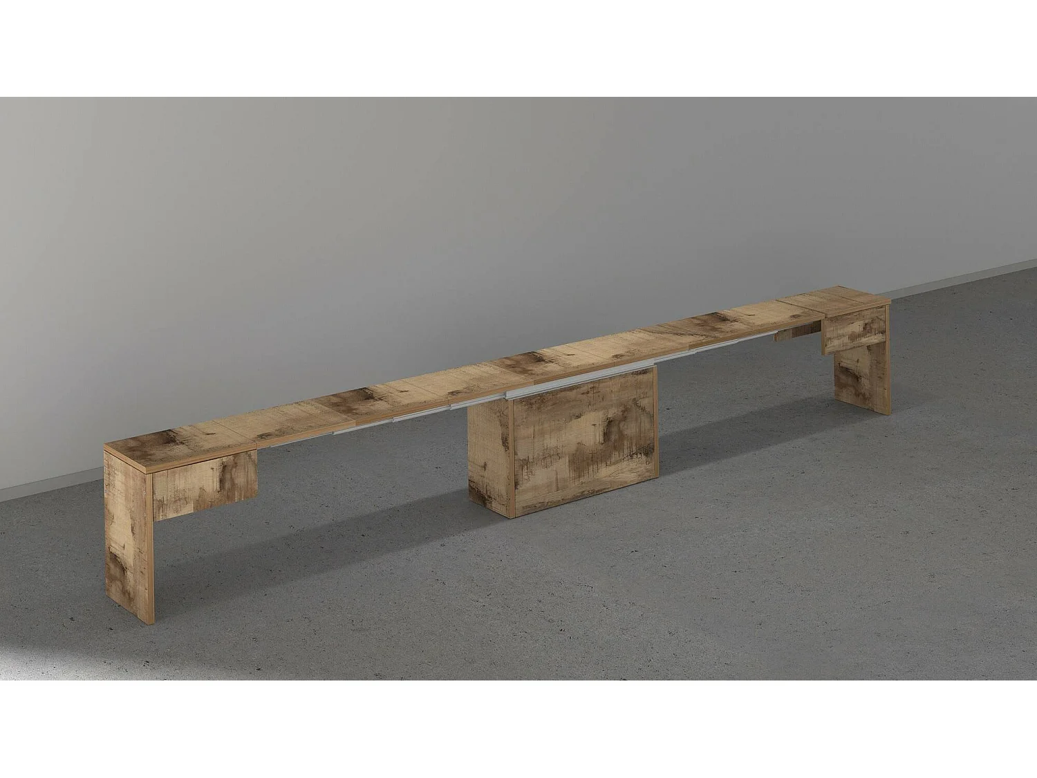 Dollocol Bank, Zitting voor eettafel, Enkele uitschuifbare bank, 290x25h45 cm, Esdoorn