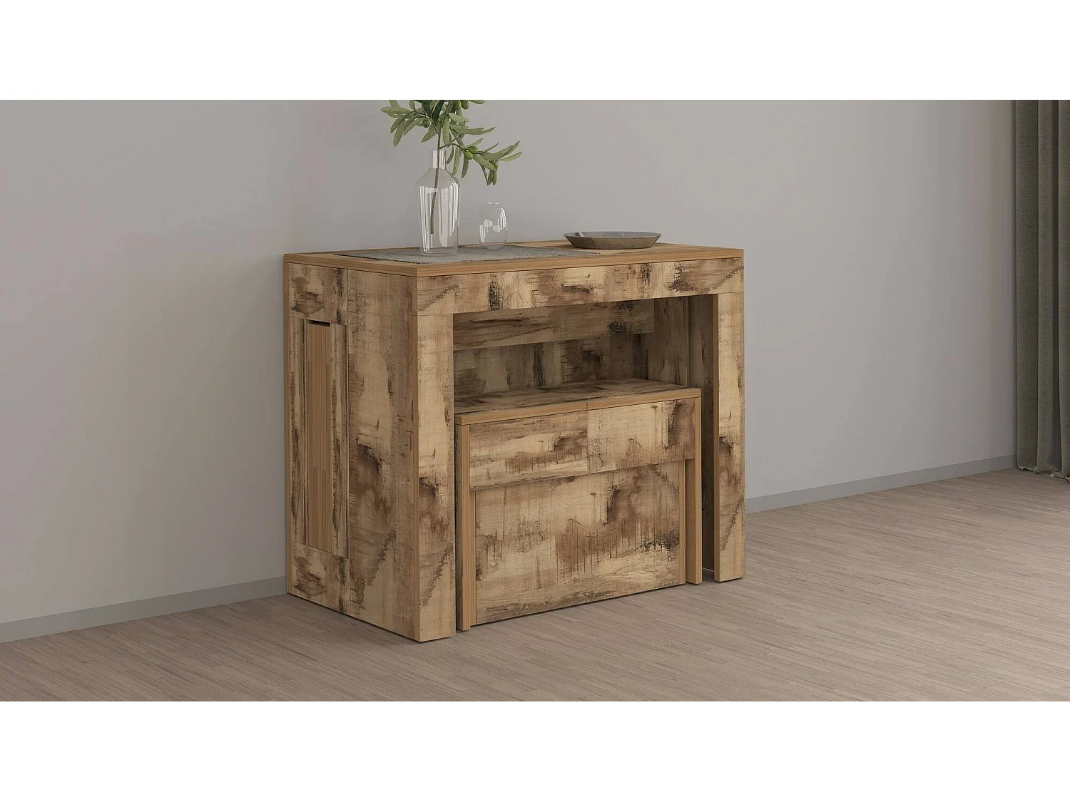 Banc Dollocol, Siège pour table à manger, Banc simple extensible, 290x25h45 cm, Érable