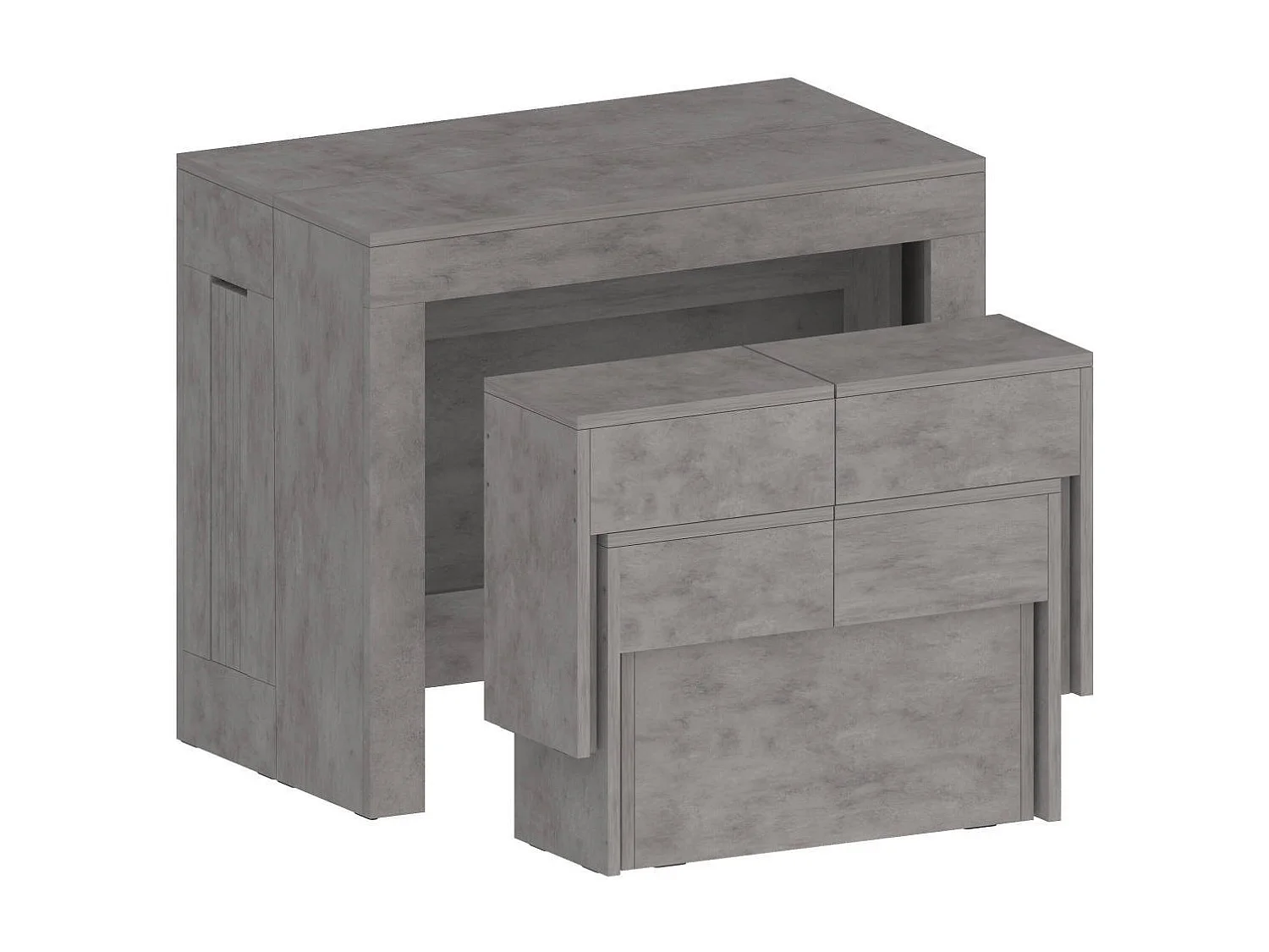 Dcolasuon bank, Set van 2 stoelen voor eettafel, Uitschuifbare banken, 290x25h45 cm, Grijs