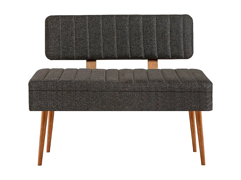 Banc Djansru, Banc polyvalent, Sièges pour les invités, Coffre multifonctionnel, 90x39 h40 cm, Chêne et Anthracite