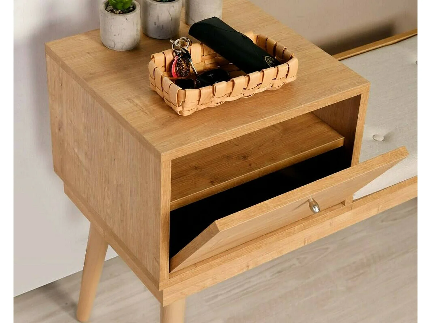 Panca Asolo, Peso Supportato 80 kg, 105x40x45h cm Marrone Quercia