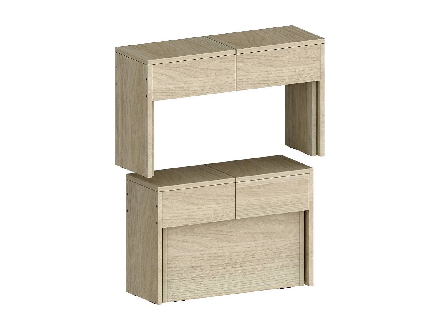 Banco Dcolasuon, Conjunto de 2 lugares para mesa de jantar, Bancos extensíveis, 290x25h45 cm, Olmo
