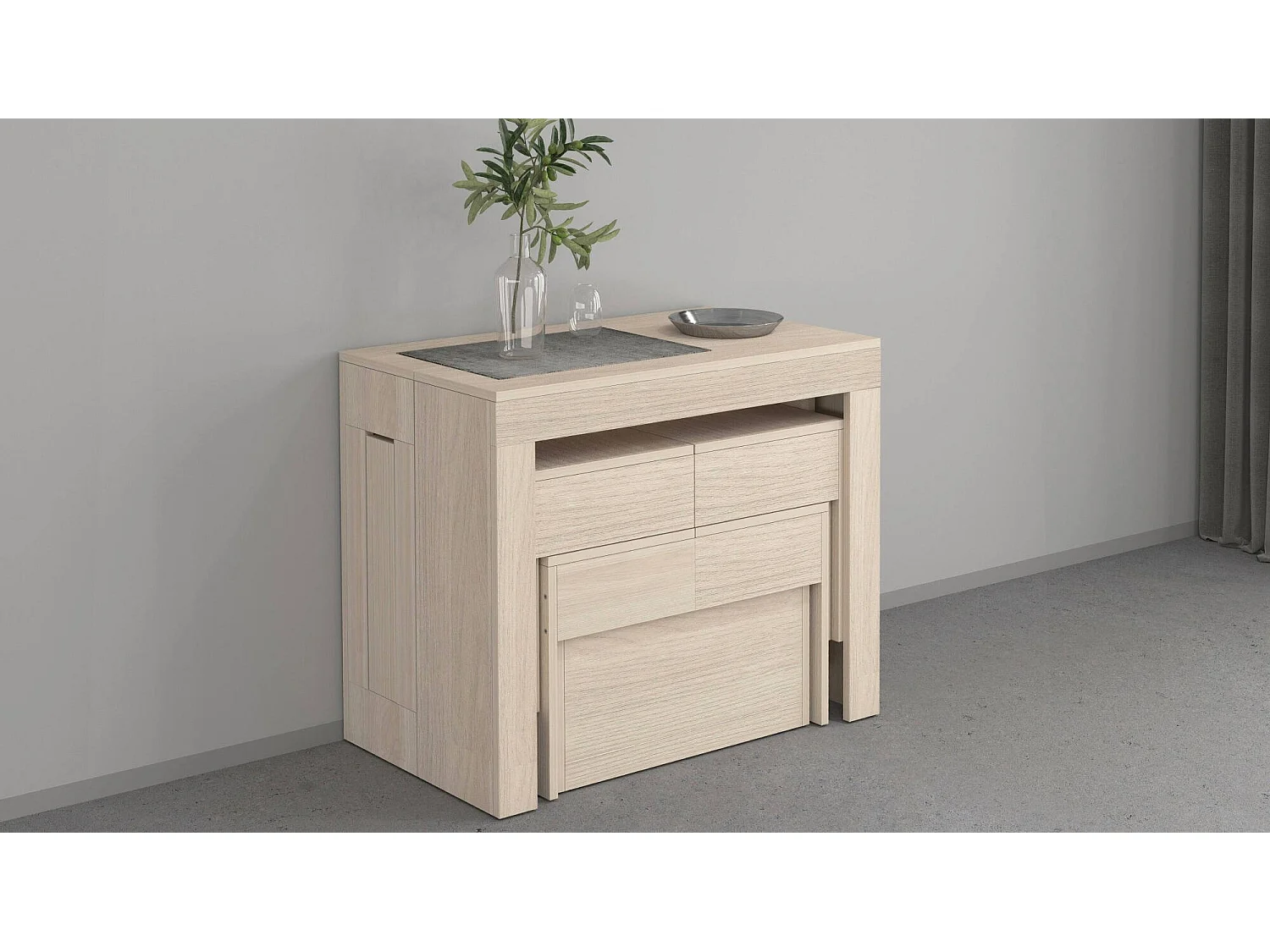 Banc Dcolasuon, Lot de 2 Sièges pour table à manger, Bancs extensibles, 290x25h45 cm, Olmo