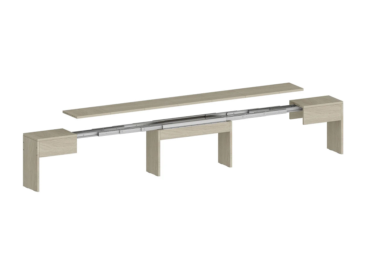 Banco Dcolasuon, Juego de 2 Asientos para mesa de comedor, Bancos extensibles, 290x25h45 cm, Olmo