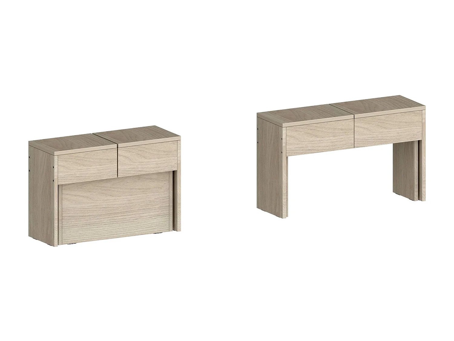 Banco Dcolasuon, Juego de 2 Asientos para mesa de comedor, Bancos extensibles, 290x25h45 cm, Olmo