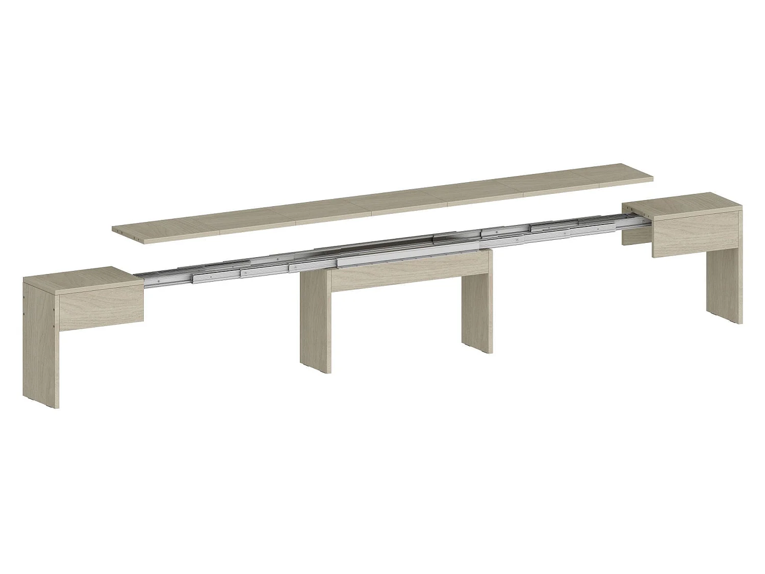 Banc Dcolasuon, Lot de 2 Sièges pour table à manger, Bancs extensibles, 290x25h45 cm, Olmo