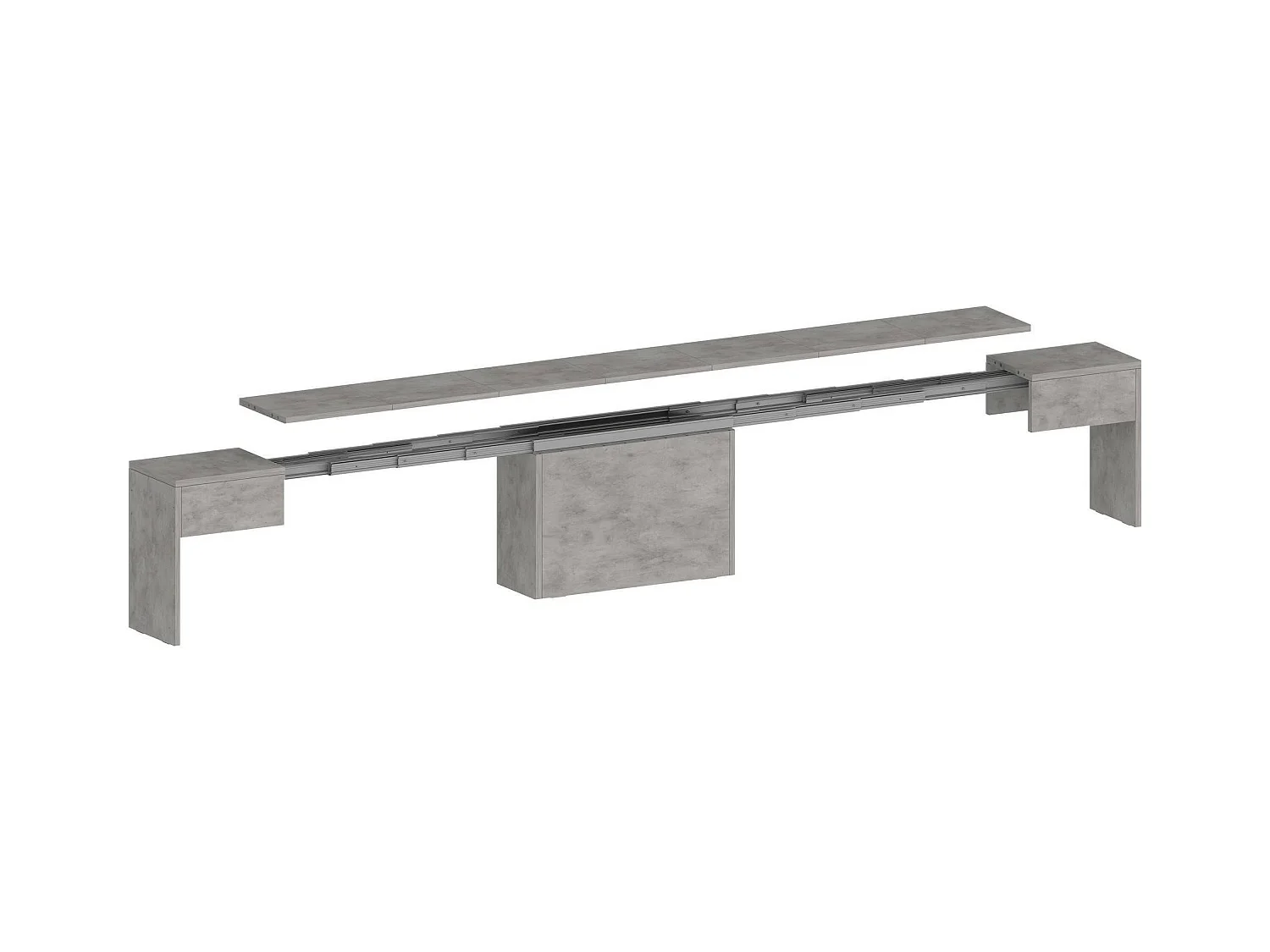 Banc Dollocol, Siège pour table à manger, Banc simple extensible, 290x25h45 cm, Gris