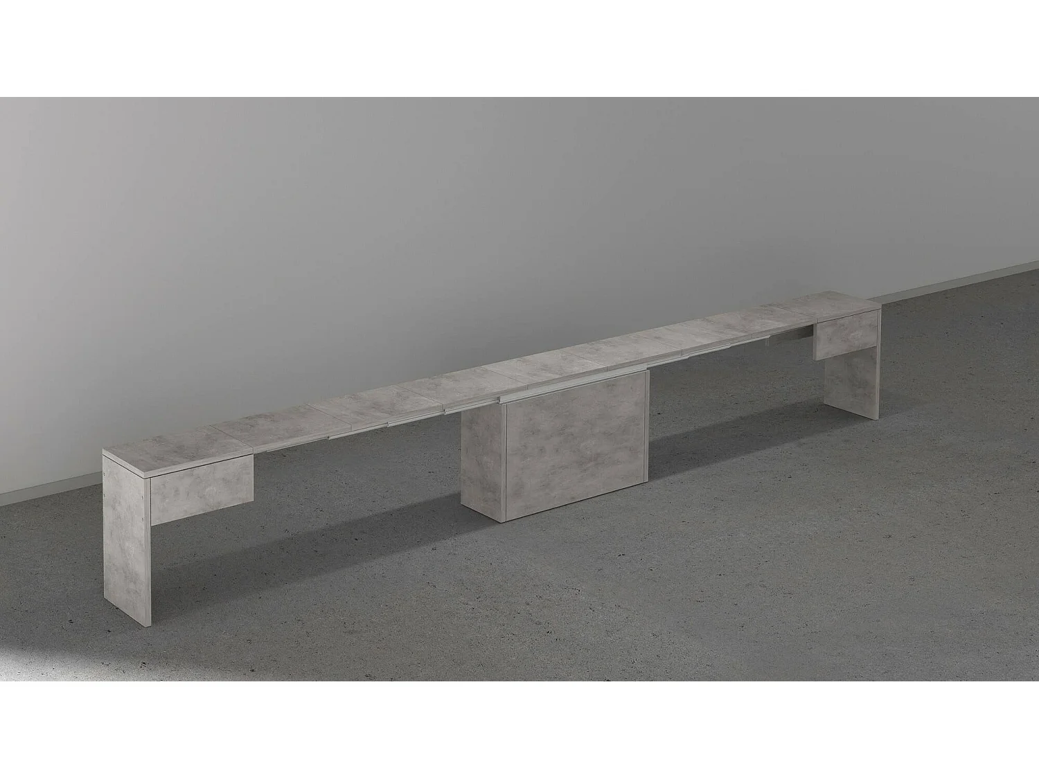 Banco Dollocol, Assento para mesa de jantar, Banco único extensível, 290x25h45 cm, Cinza