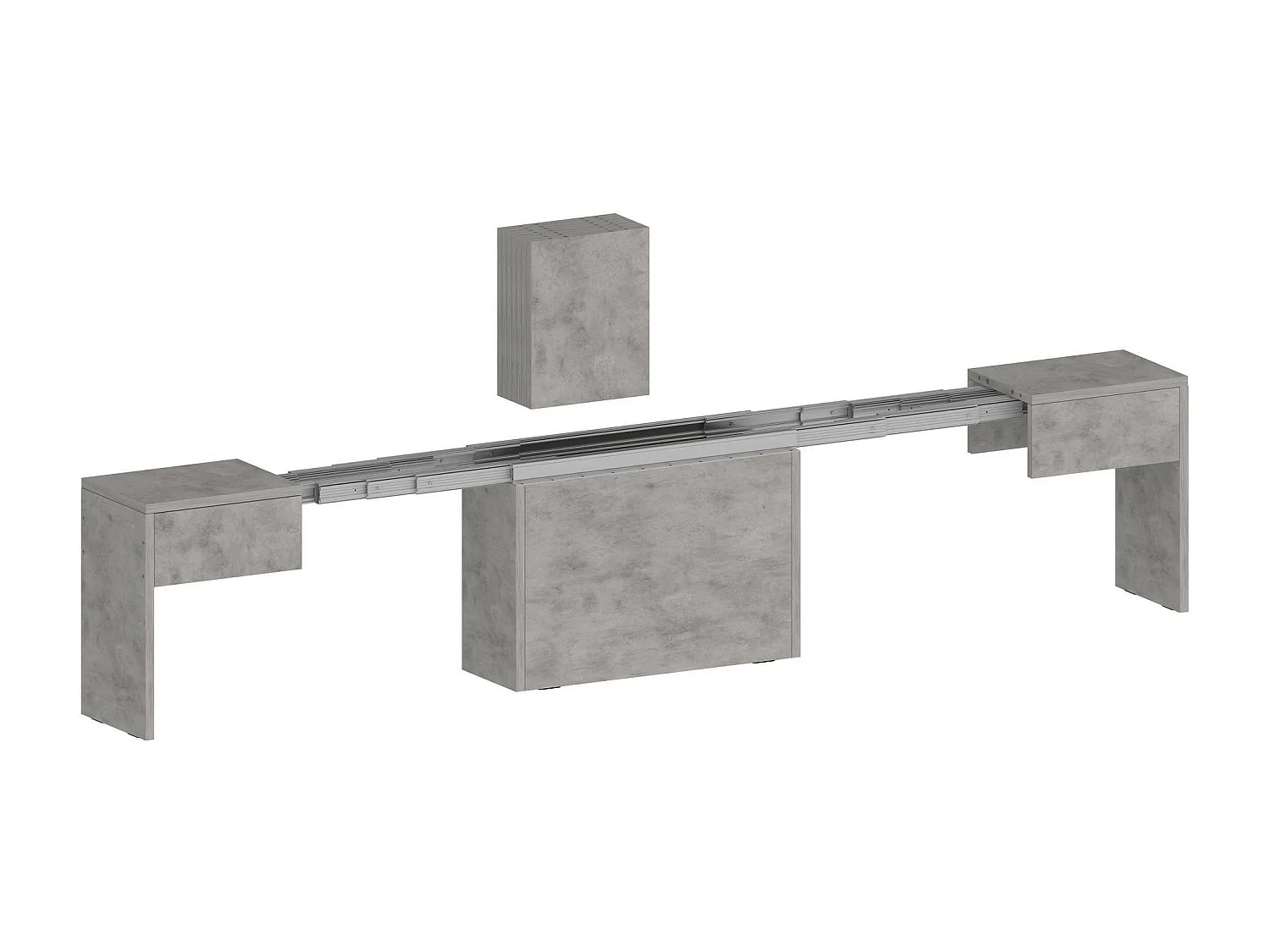 Banco Dollocol, Assento para mesa de jantar, Banco único extensível, 290x25h45 cm, Cinza
