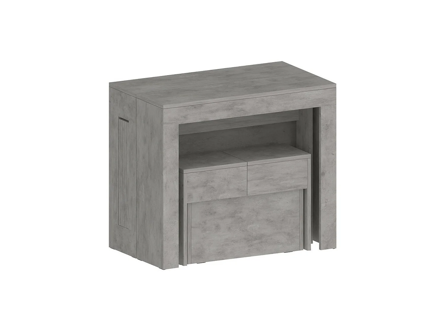 Banco Dollocol, Asiento para mesa de comedor, Banco individual extensible, 290x25h45 cm, Gris