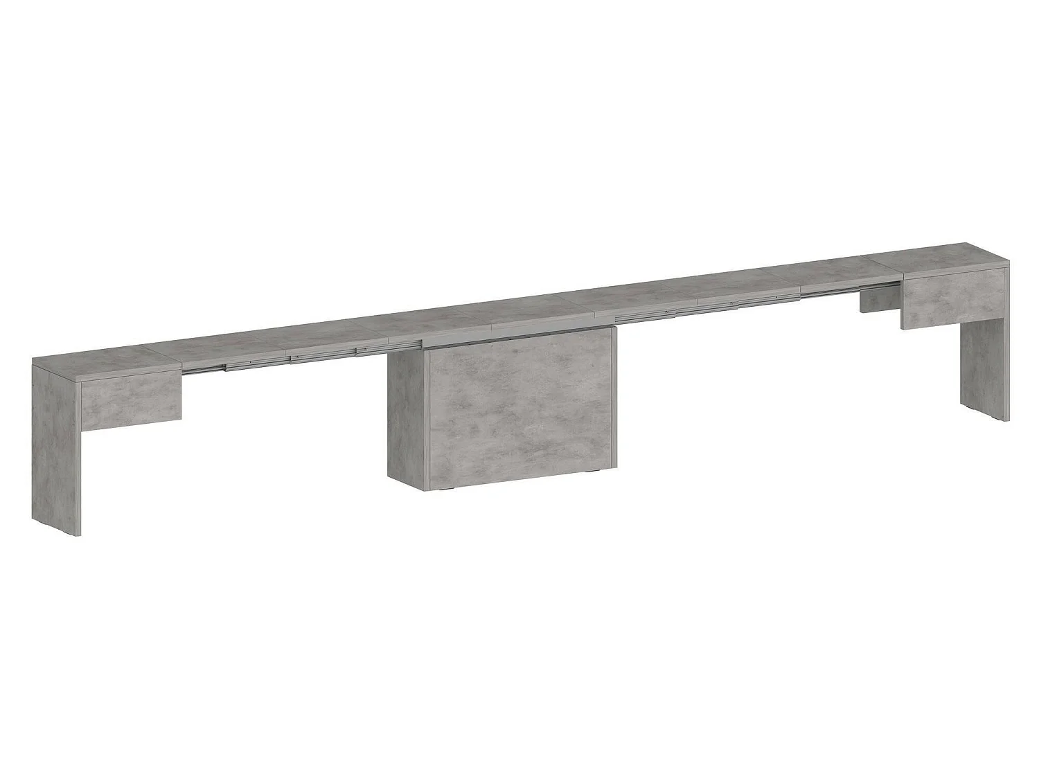 Banc Dollocol, Siège pour table à manger, Banc simple extensible, 290x25h45 cm, Gris