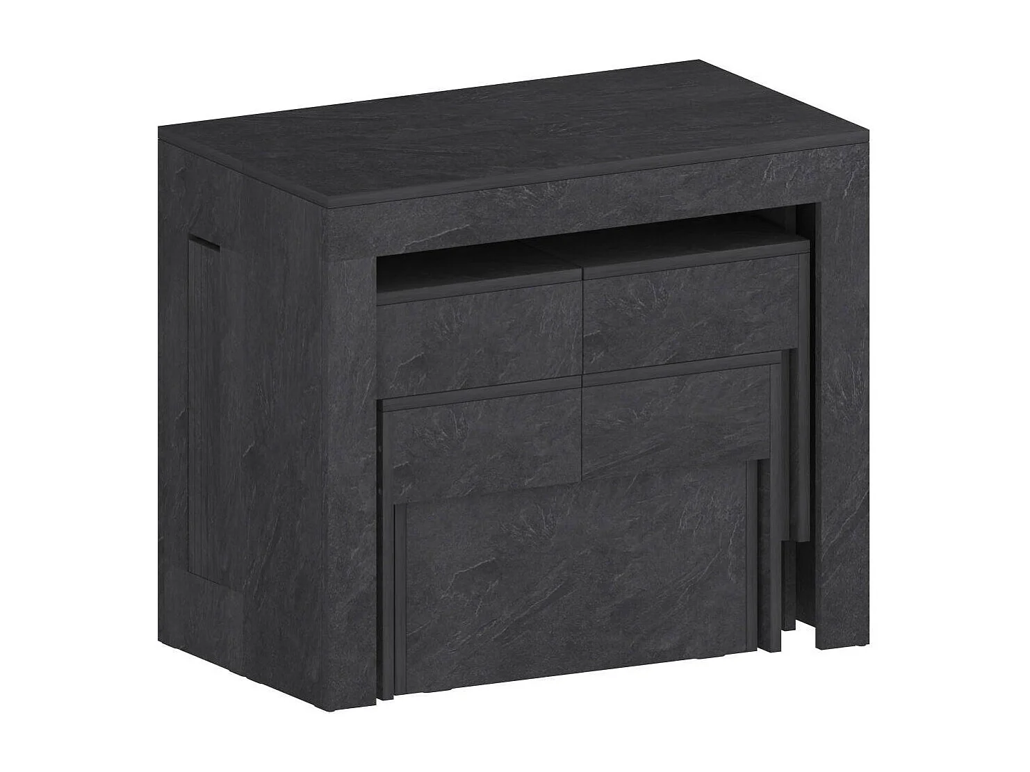 Banc Dcolasuon, Lot de 2 Sièges pour table à manger, Bancs extensibles, 290x25h45 cm, Ardoise