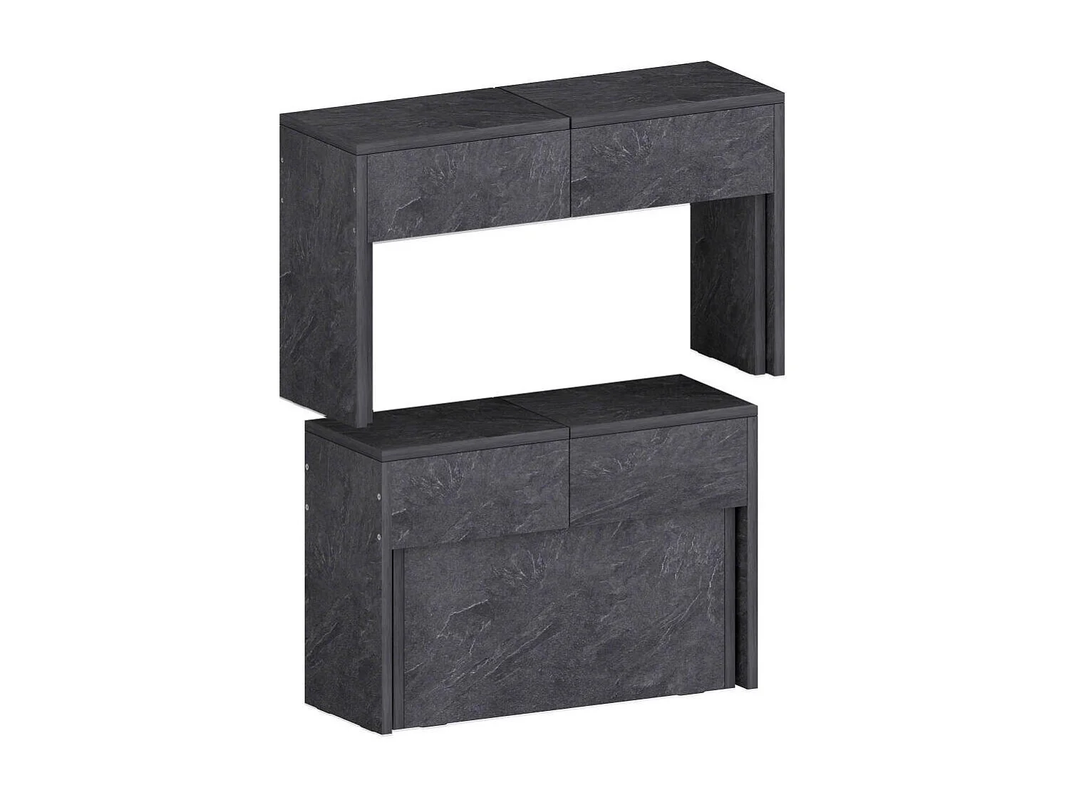 Dcolasuon bank, Set van 2 stoelen voor eettafel, Uitschuifbare banken, 290x25h45 cm, Leisteen