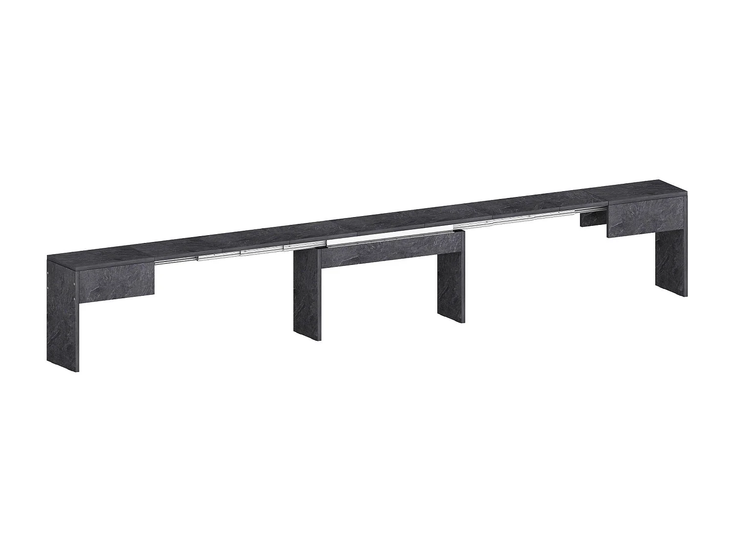 Banc Dcolasuon, Lot de 2 Sièges pour table à manger, Bancs extensibles, 290x25h45 cm, Ardoise