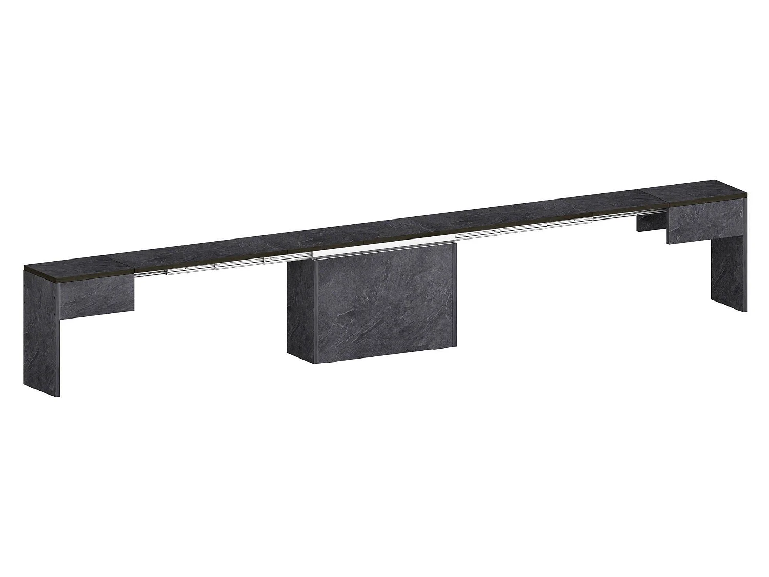 Banc Dcolasuon, Lot de 2 Sièges pour table à manger, Bancs extensibles, 290x25h45 cm, Ardoise